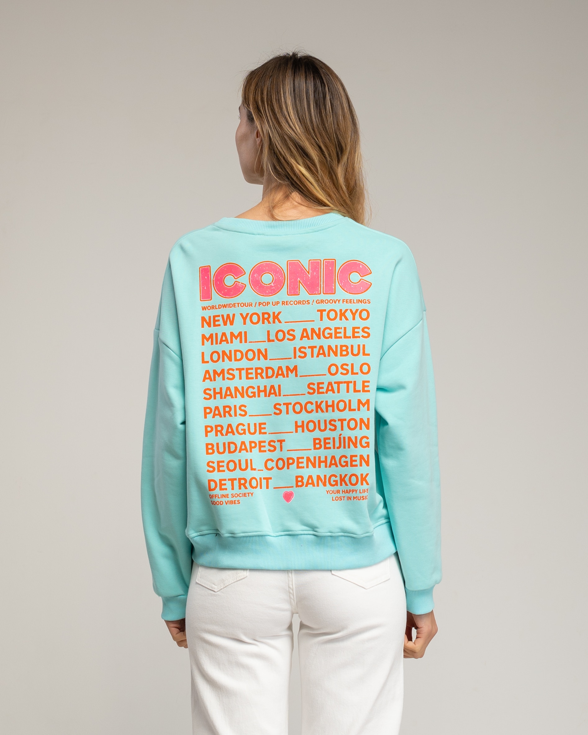 Sudadera de mujer con tecto iconic fluor - Tantra - Turquesa Turquesa-2