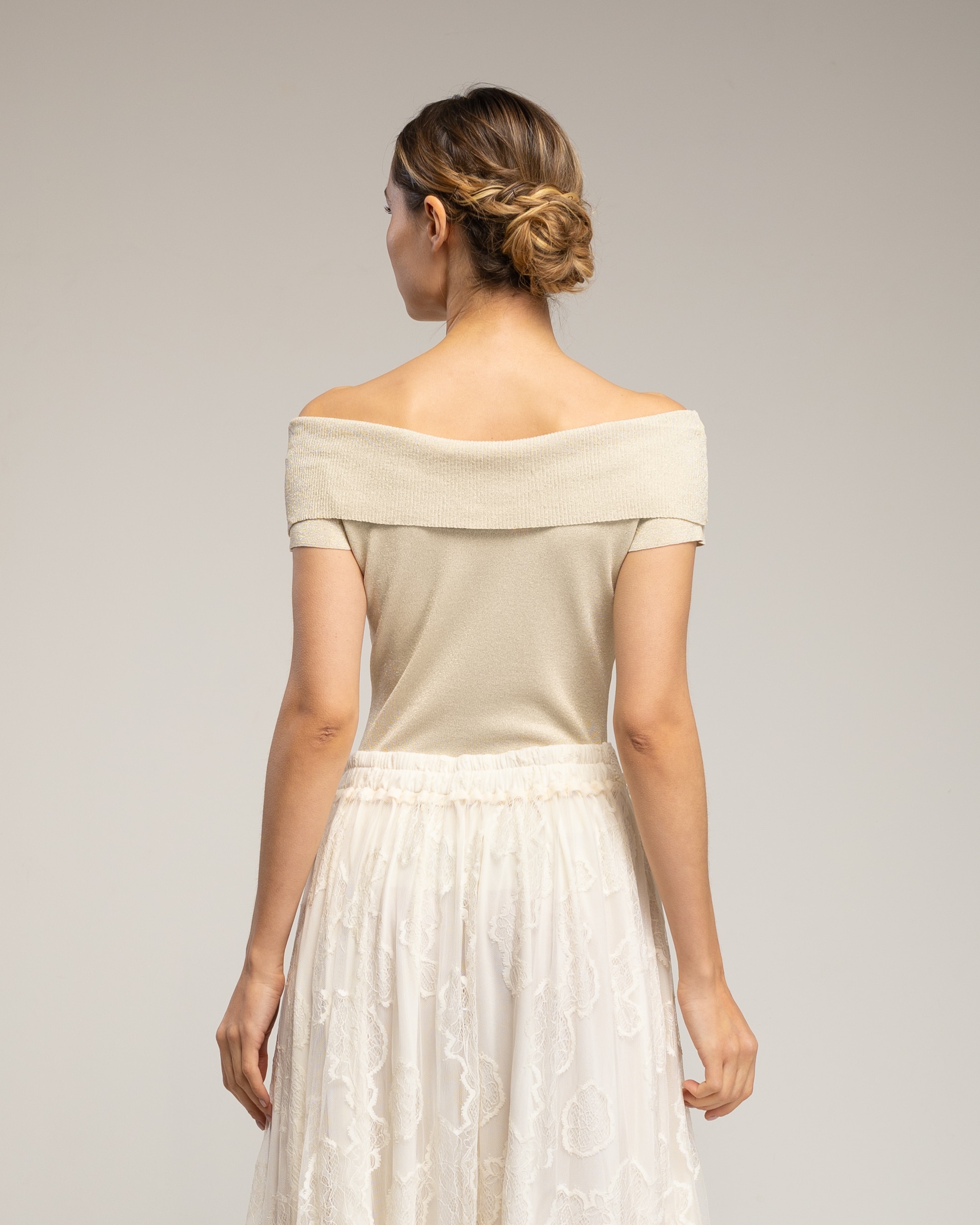 Top de mujer de punto con lurex - Tantra - Beige Beige-2