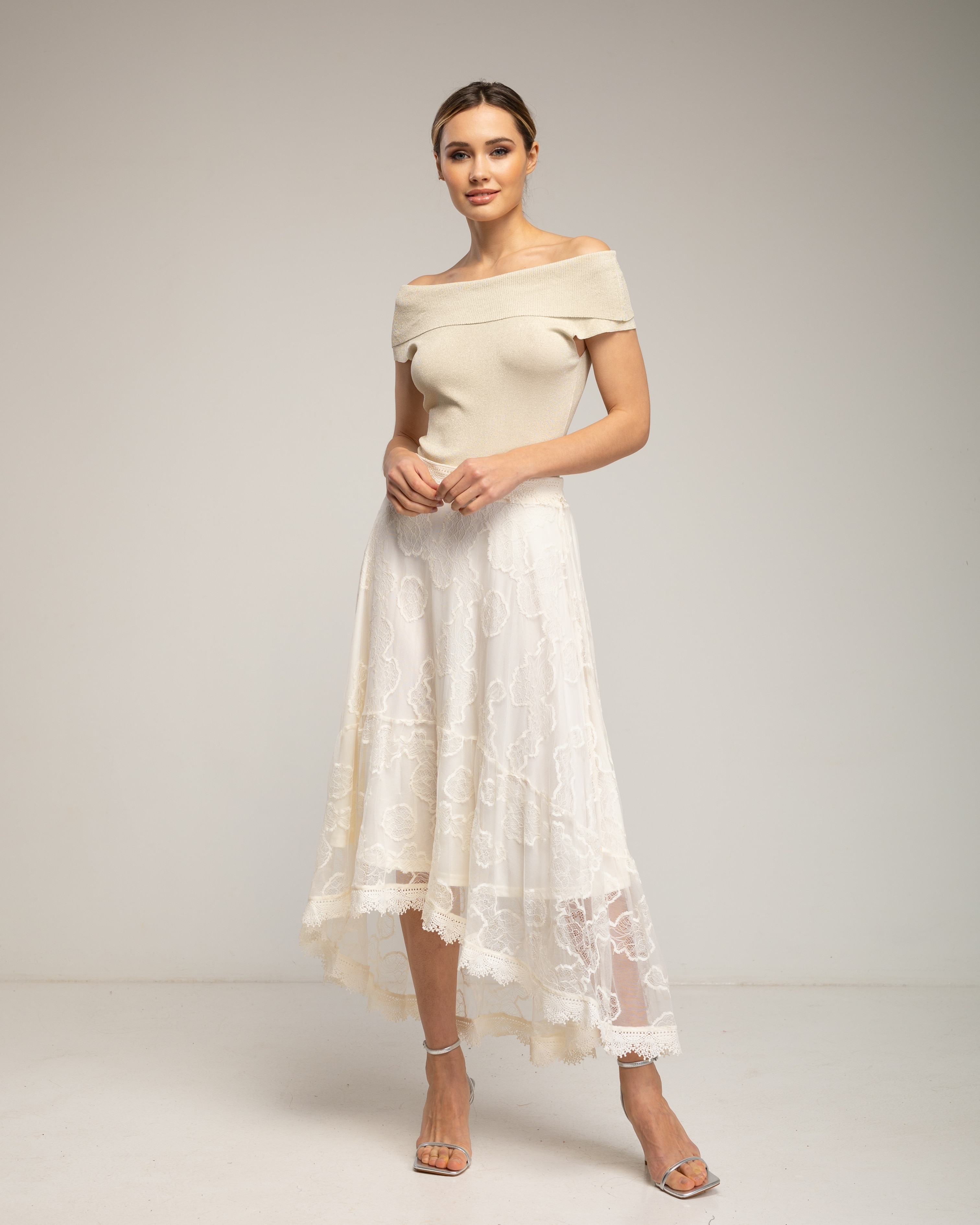 Top de mujer de punto con lurex - Tantra - Beige Beige-4