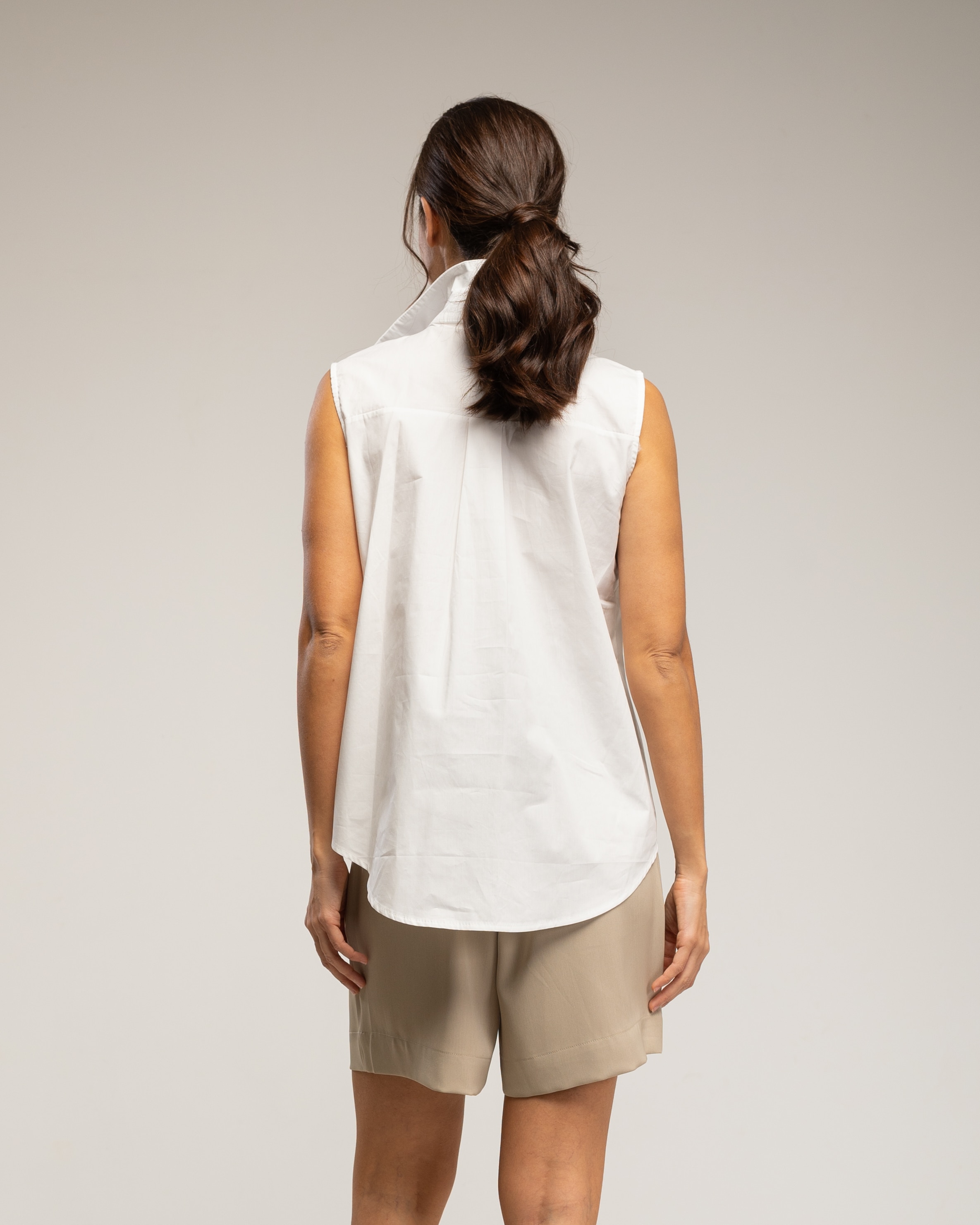 Camisa de mujer de algodón con bordados en el frontal - Tantra - Blanco Blanco-2