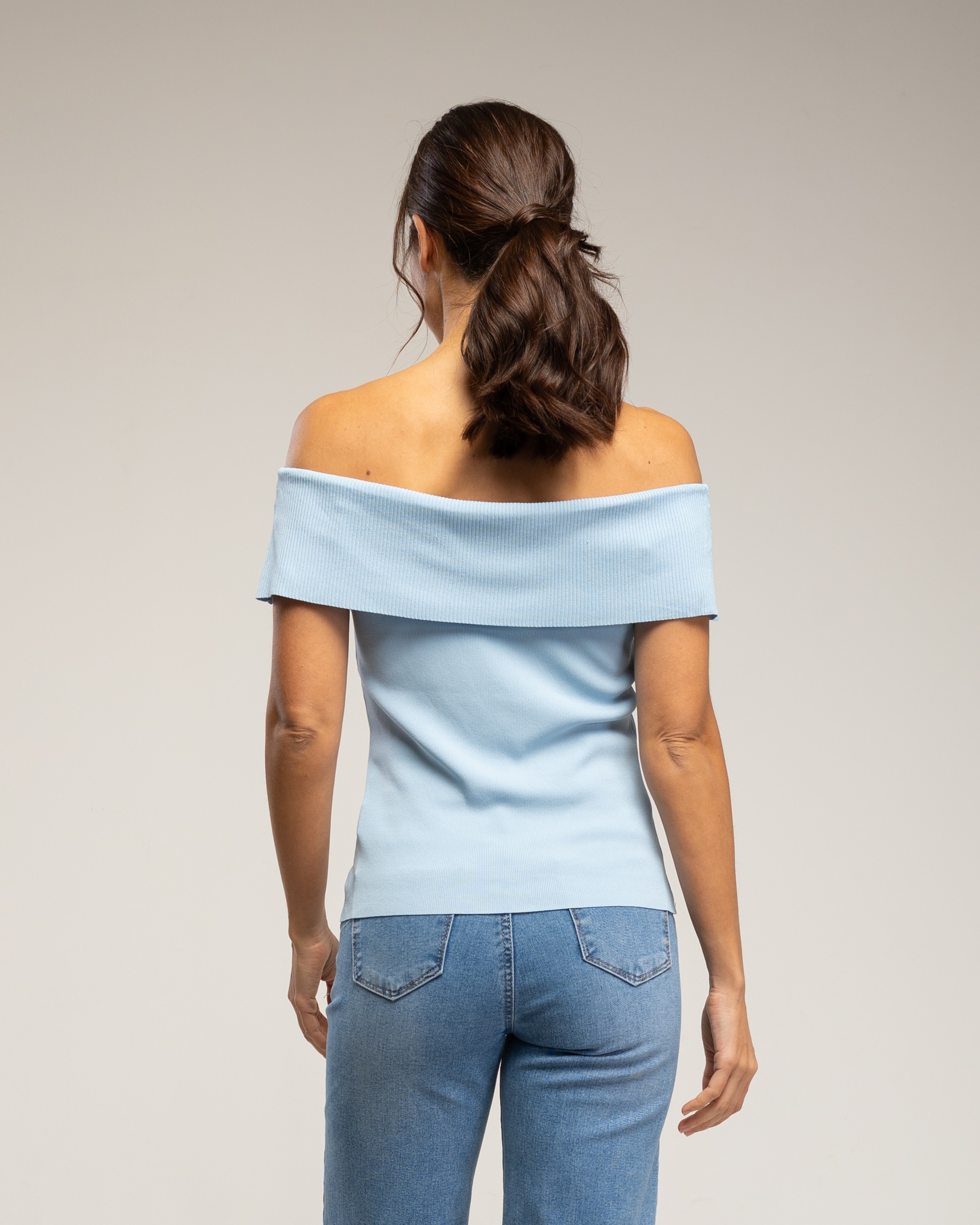 Top de mujer de punto con lurex - Tantra - Azul claro Azul claro-2