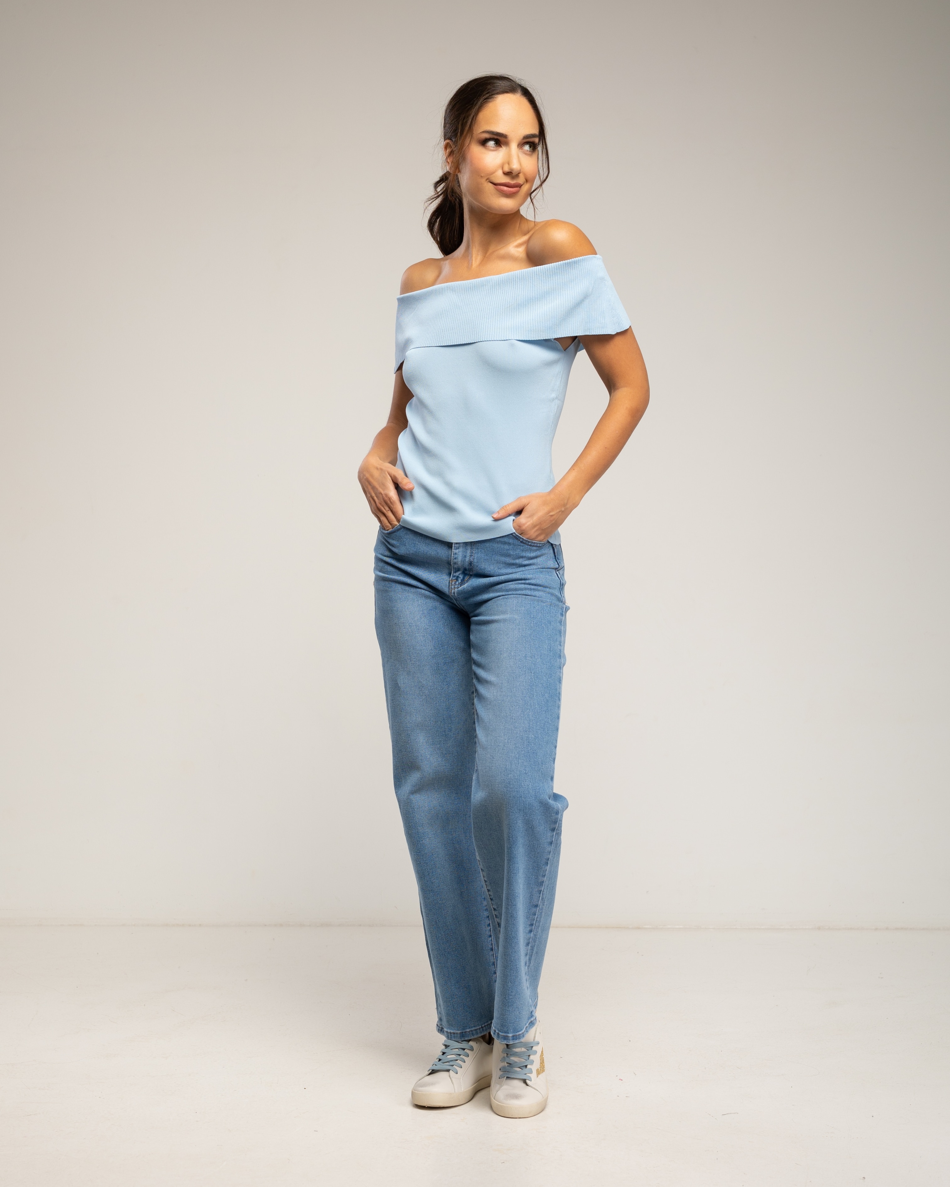 Top de mujer de punto con lurex - Tantra - Azul claro Azul claro-4