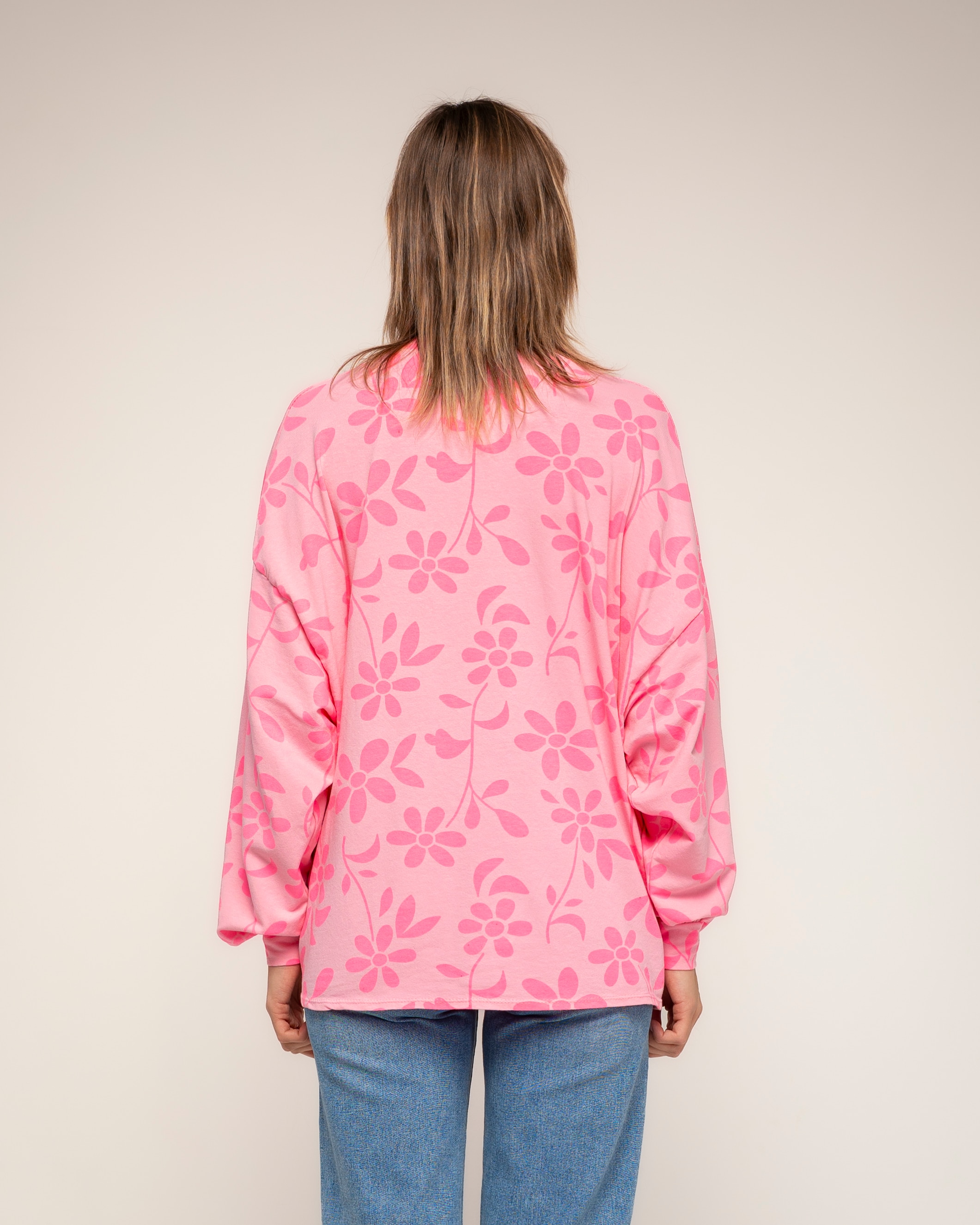 Camiseta de de mujer 100% algodón con estampado de flores - Tantra - Fucsia Fucsia-2