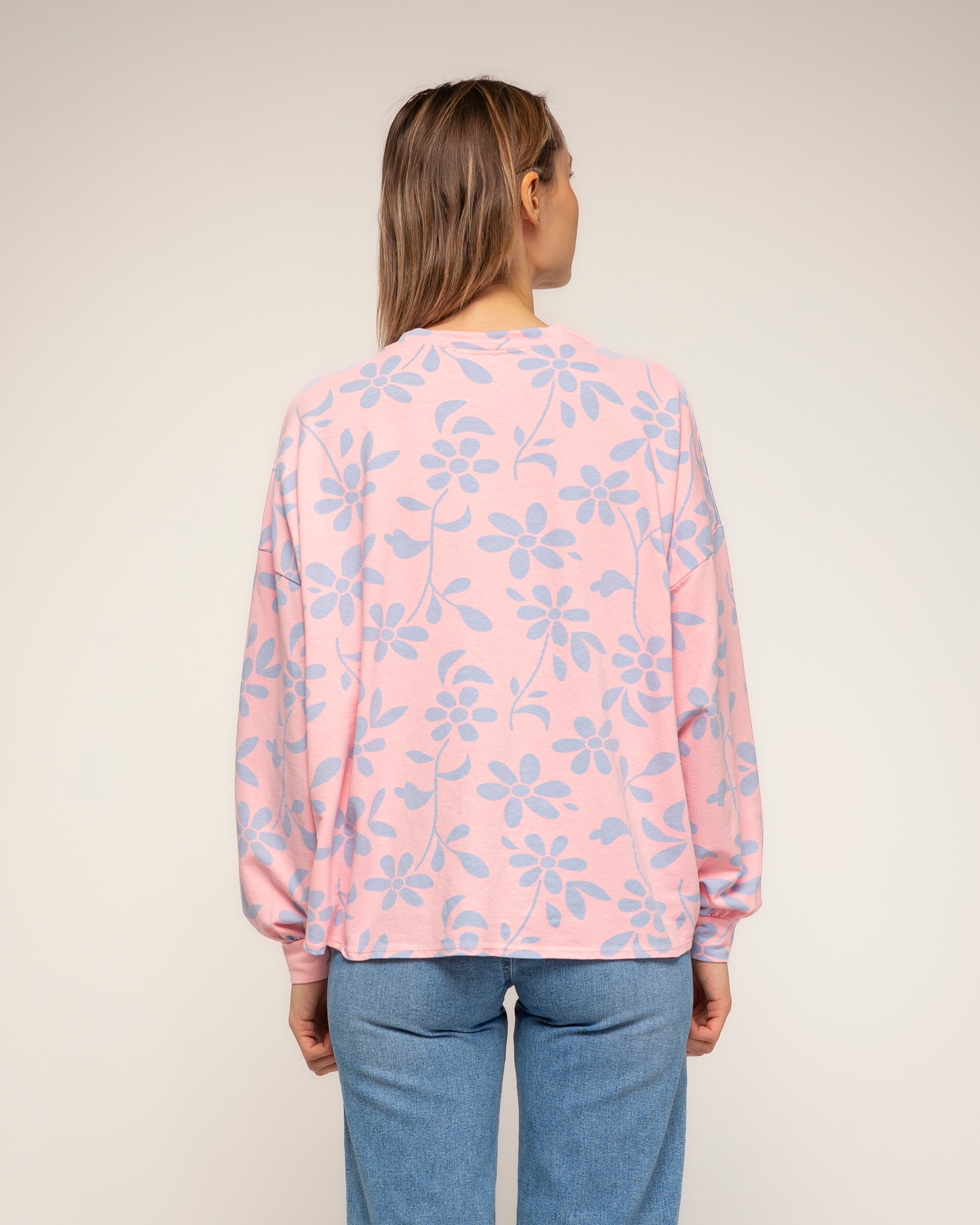 Camiseta de de mujer 100% algodón con estampado de flores - Tantra - Rosa Rosa-2