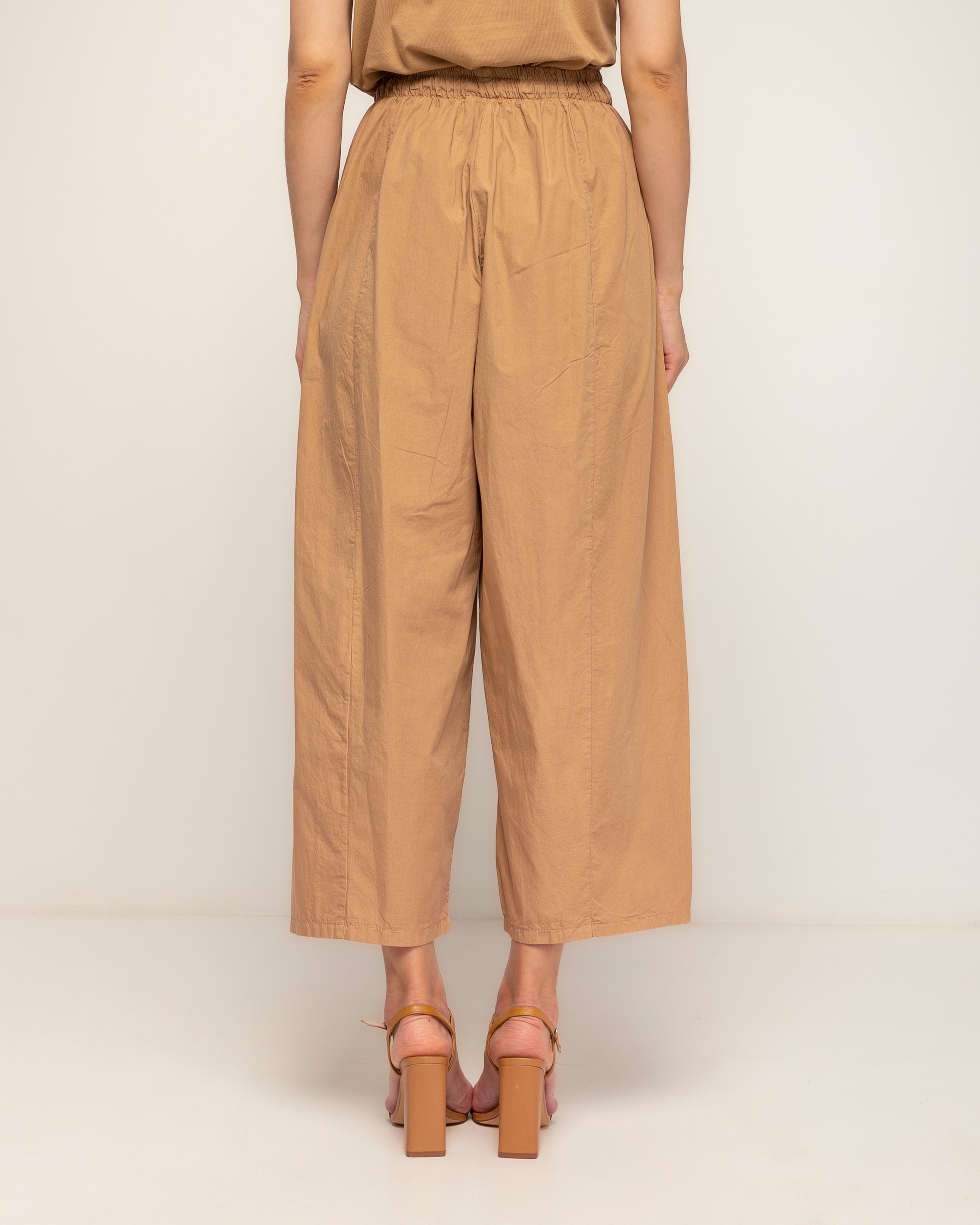 Pantalón de mujer 100% algodón, recto con bolsillos - Tantra - Camel Camel-3