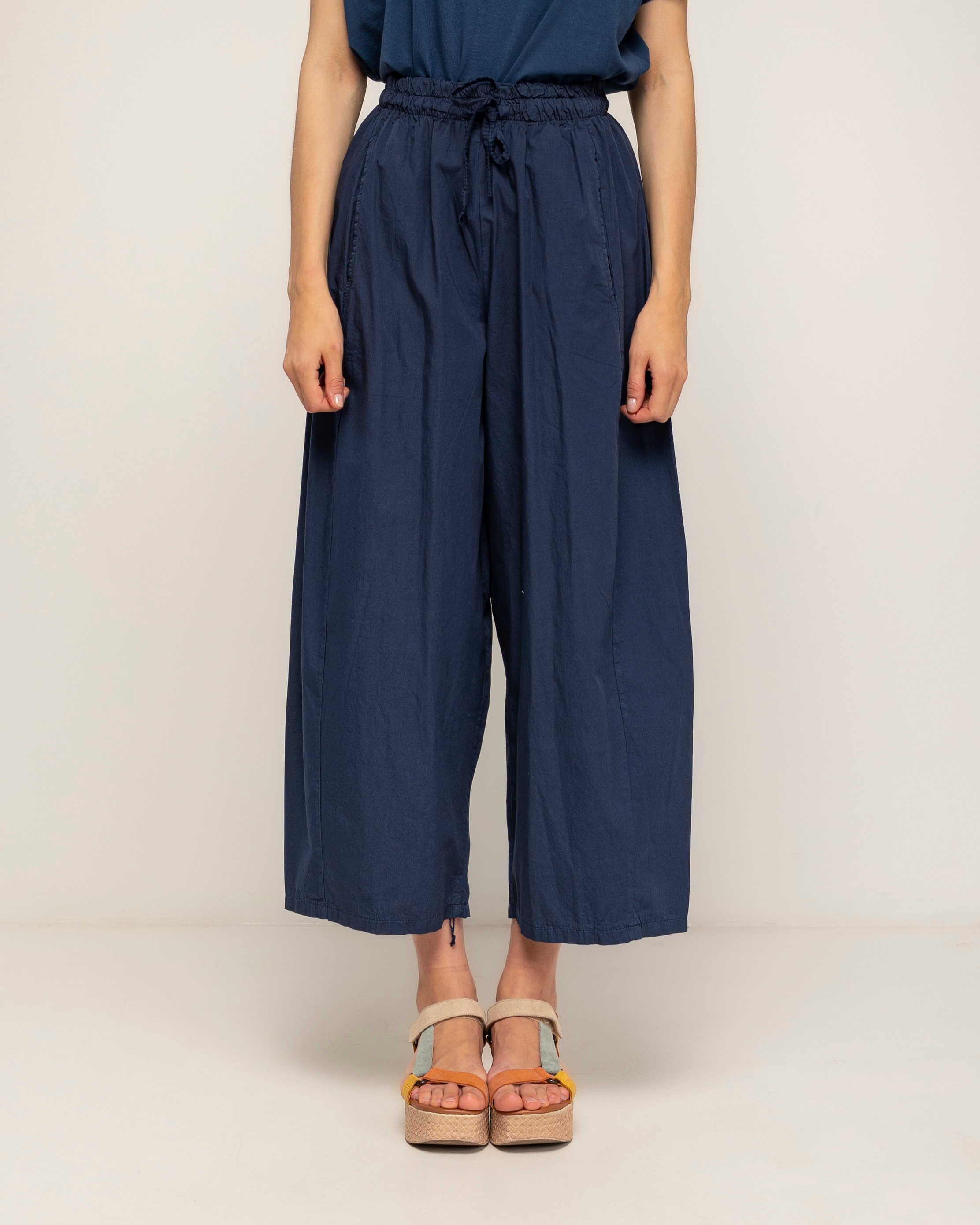 Pantalón de mujer 100% algodón, recto con bolsillos - Tantra - Azul marino Azul marino-2