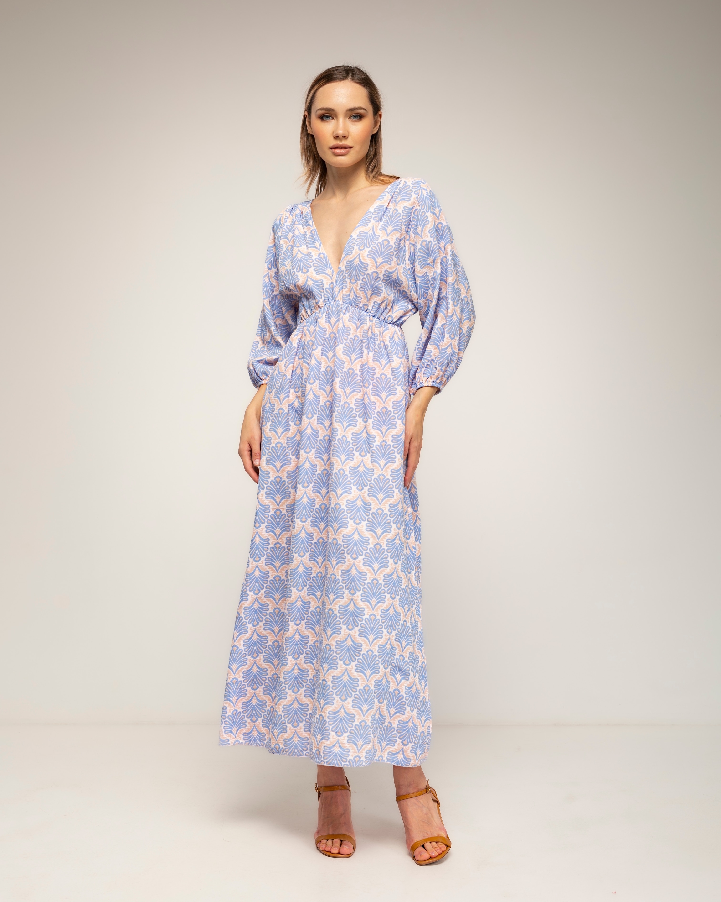 Tantra - Vestido 100% algodón estampado con cintura elástica.