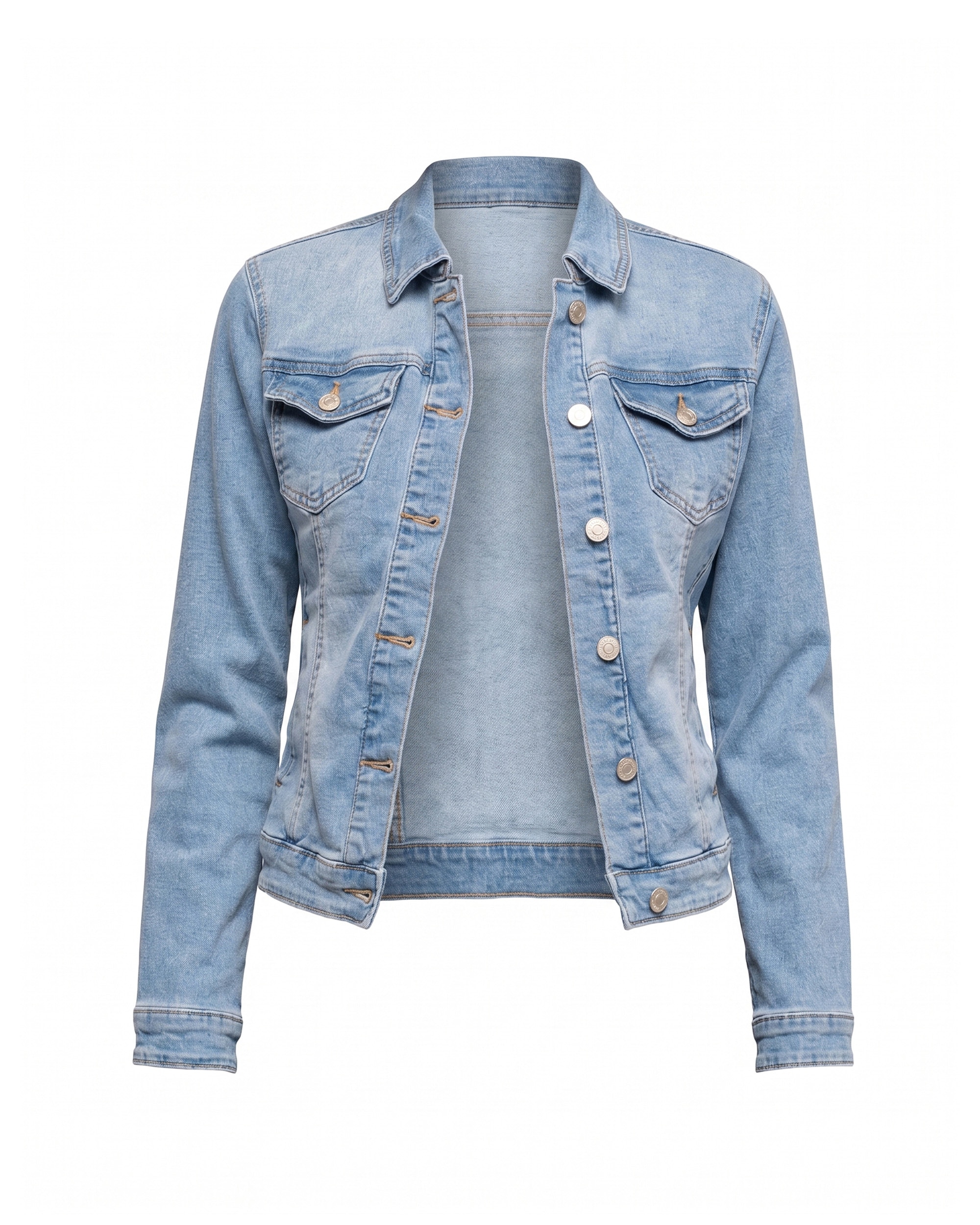 Chaqueta de mujer denim con textura en la espalda "small things - Tantra - Azul denim Azul denim-5