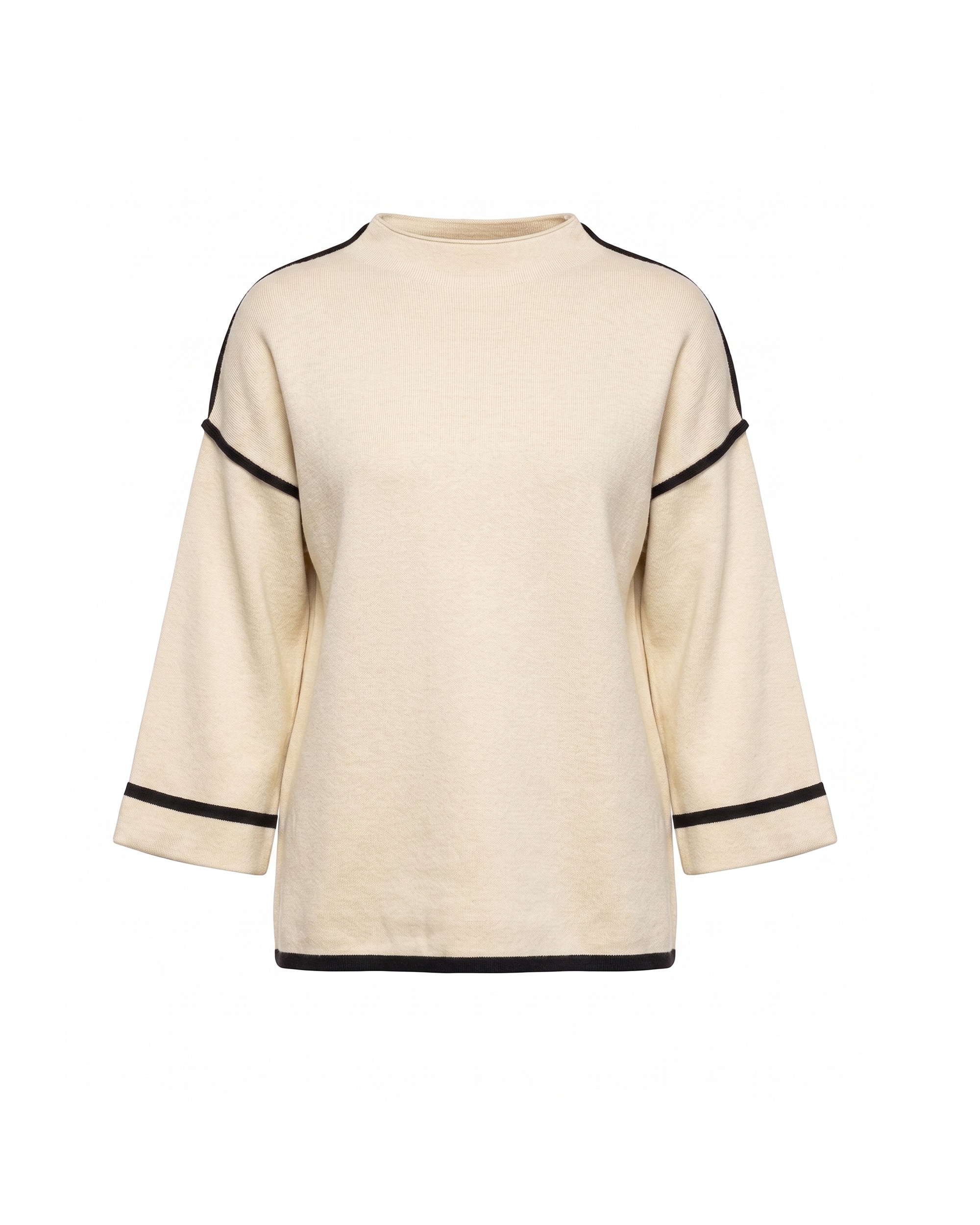 Jersey de mujer de punto con detalle de pespunte - Tantra - Beige Beige-5