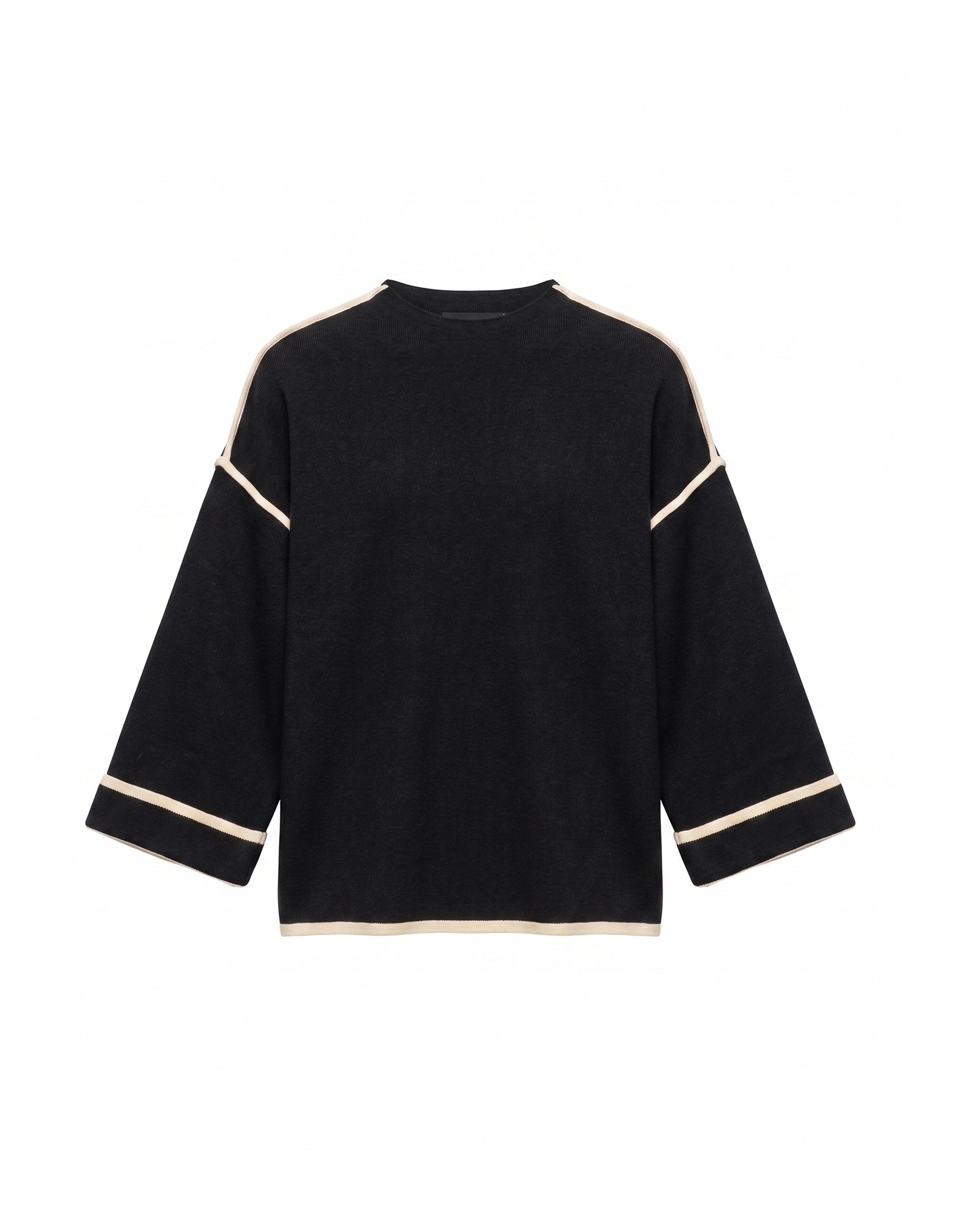 Jersey de mujer de punto con detalle de pespunte - Tantra - Negro Negro-5