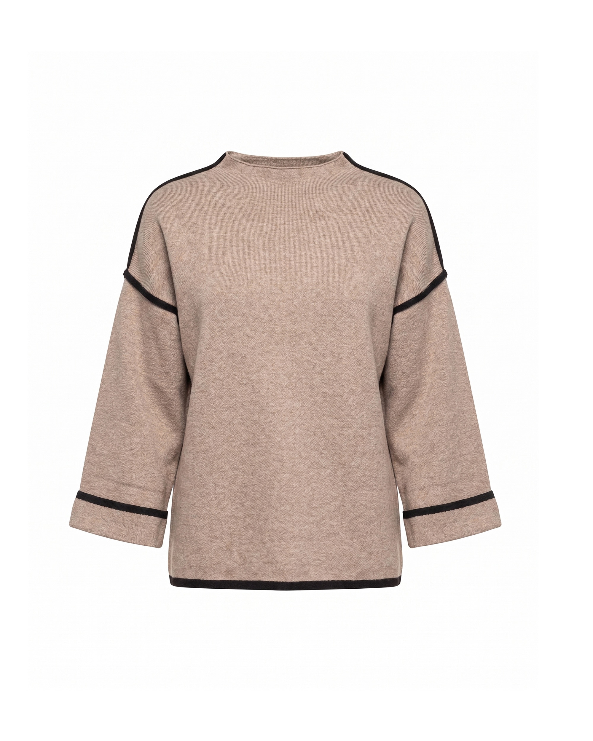 Jersey de mujer de punto con detalle de pespunte - Tantra - Marrón Marrón-5