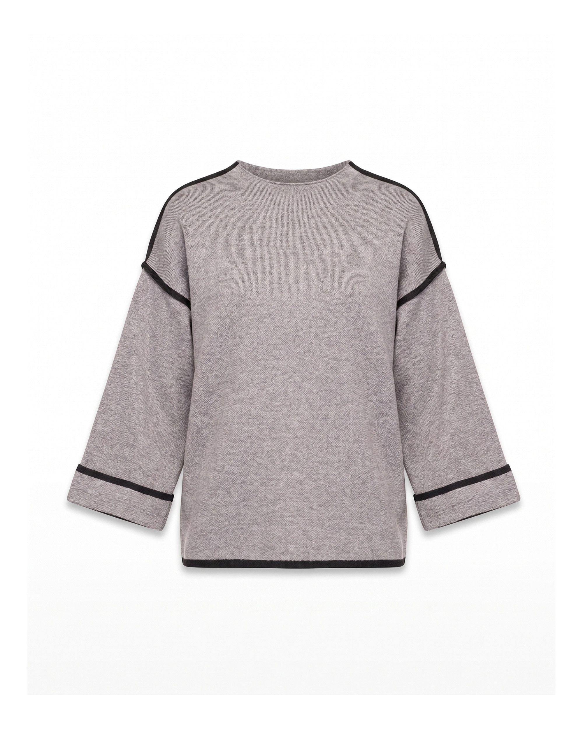Jersey de mujer de punto con detalle de pespunte - Tantra - Gris Gris-5
