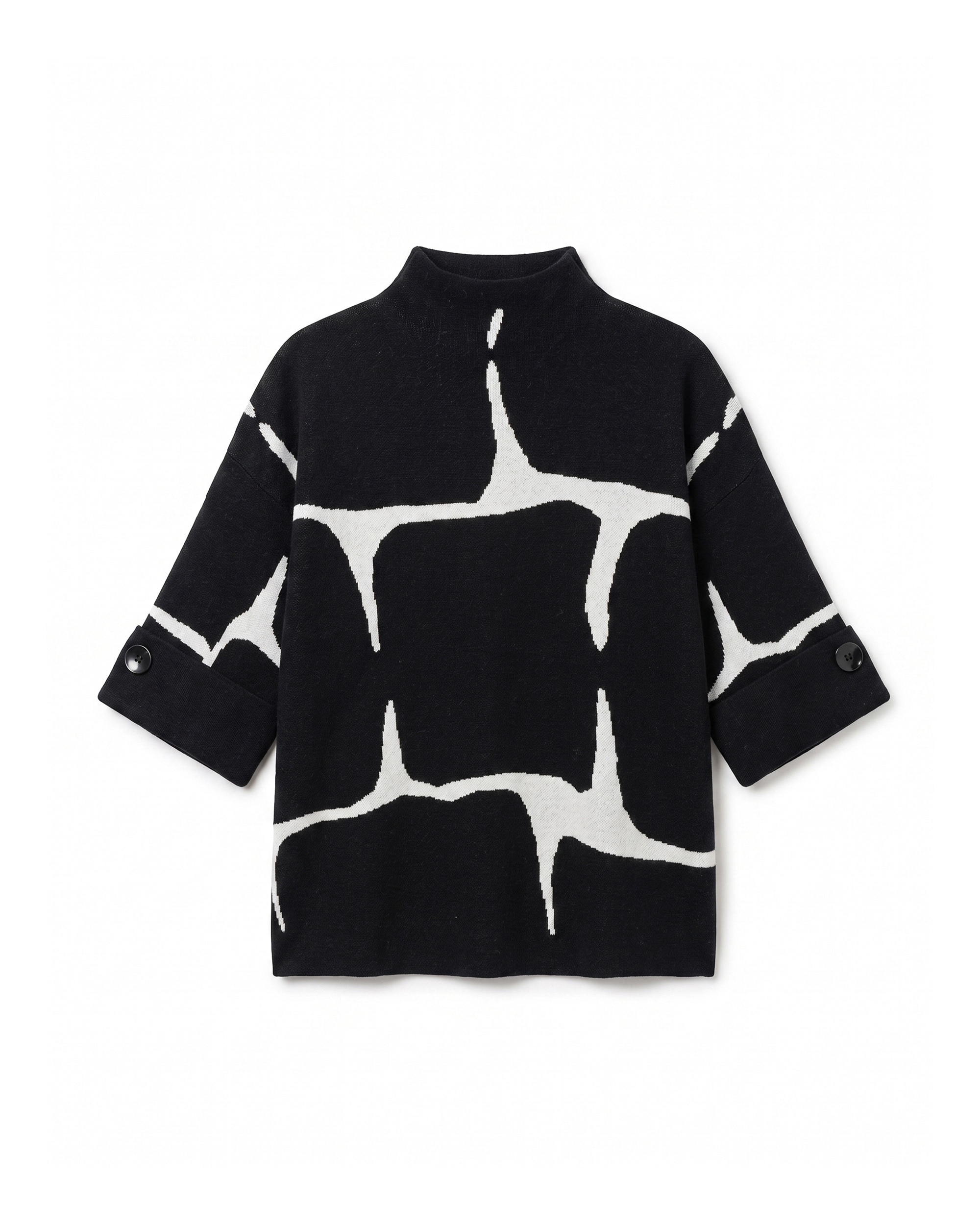 Jersey de mujer de punto con estampado geometrico - Tantra - Negro Negro-5