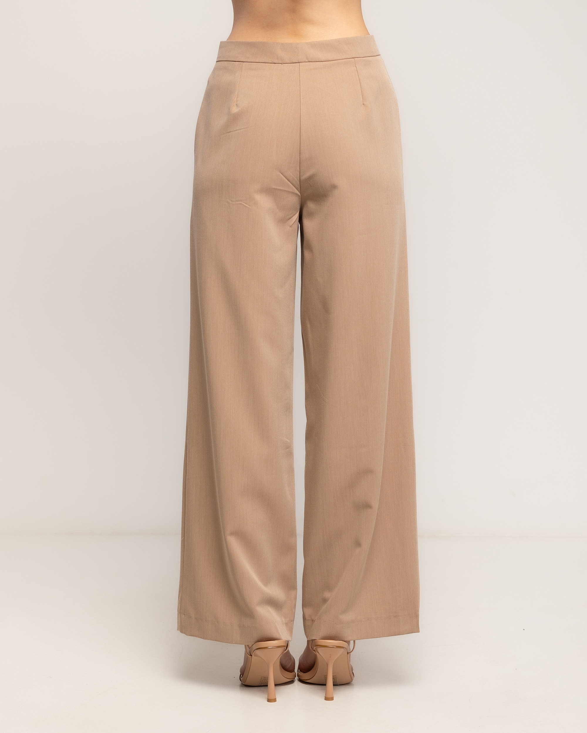 Pantalon de mujer de vestir con lino, de corte recto - Tantra - Beige Beige-3