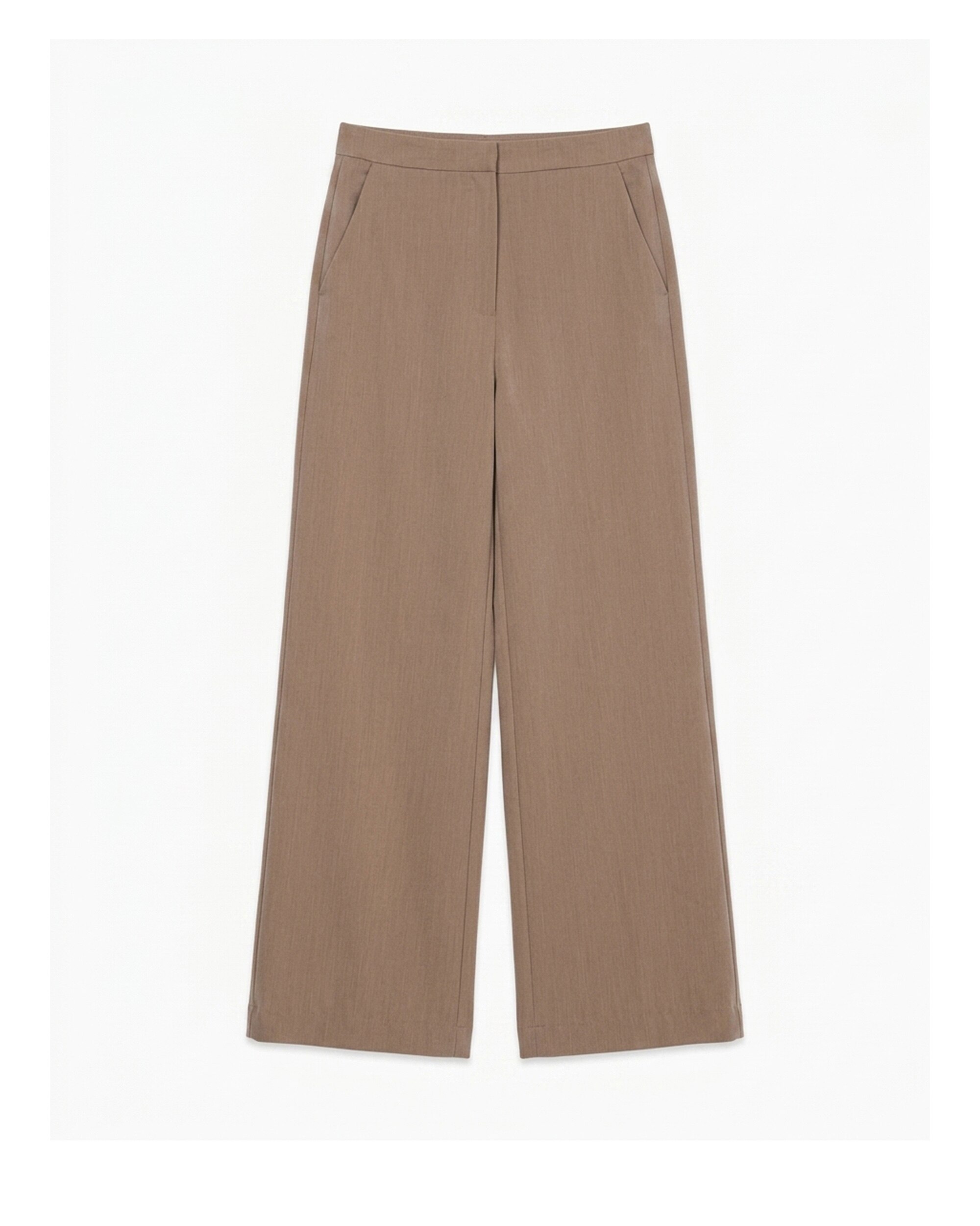 Pantalon de mujer de vestir con lino, de corte recto - Tantra - Beige Beige-5
