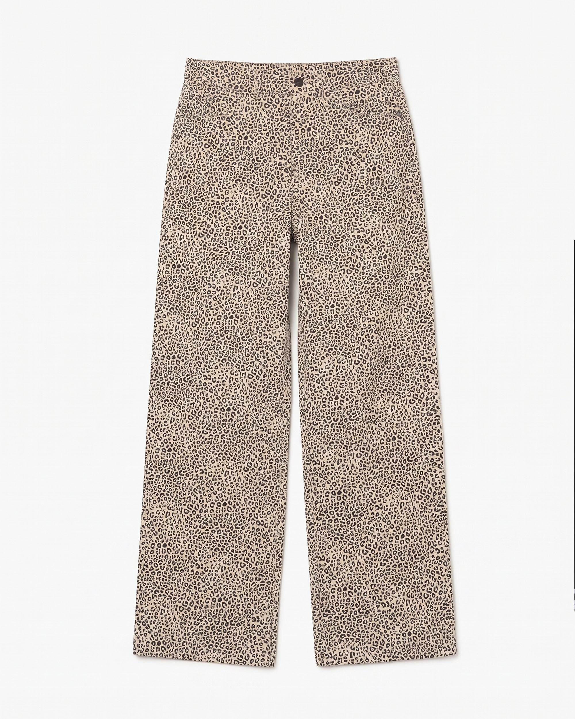 Pantalon de mujer de algodón de animal print tipo denim - Tantra - Negro Negro-5