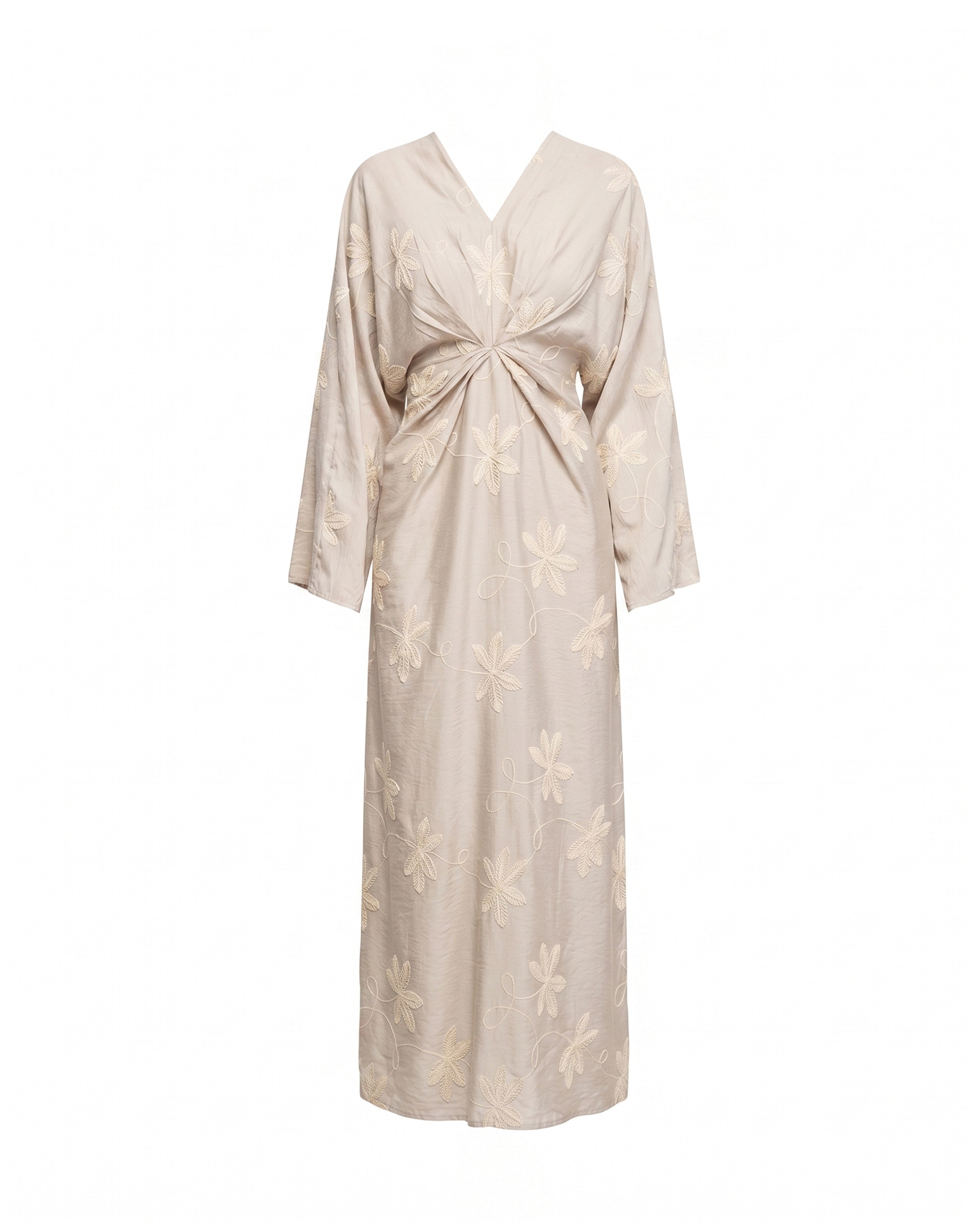 Vestido con drapeado en la cintura y en el pecho - Tantra - Beige Beige-5
