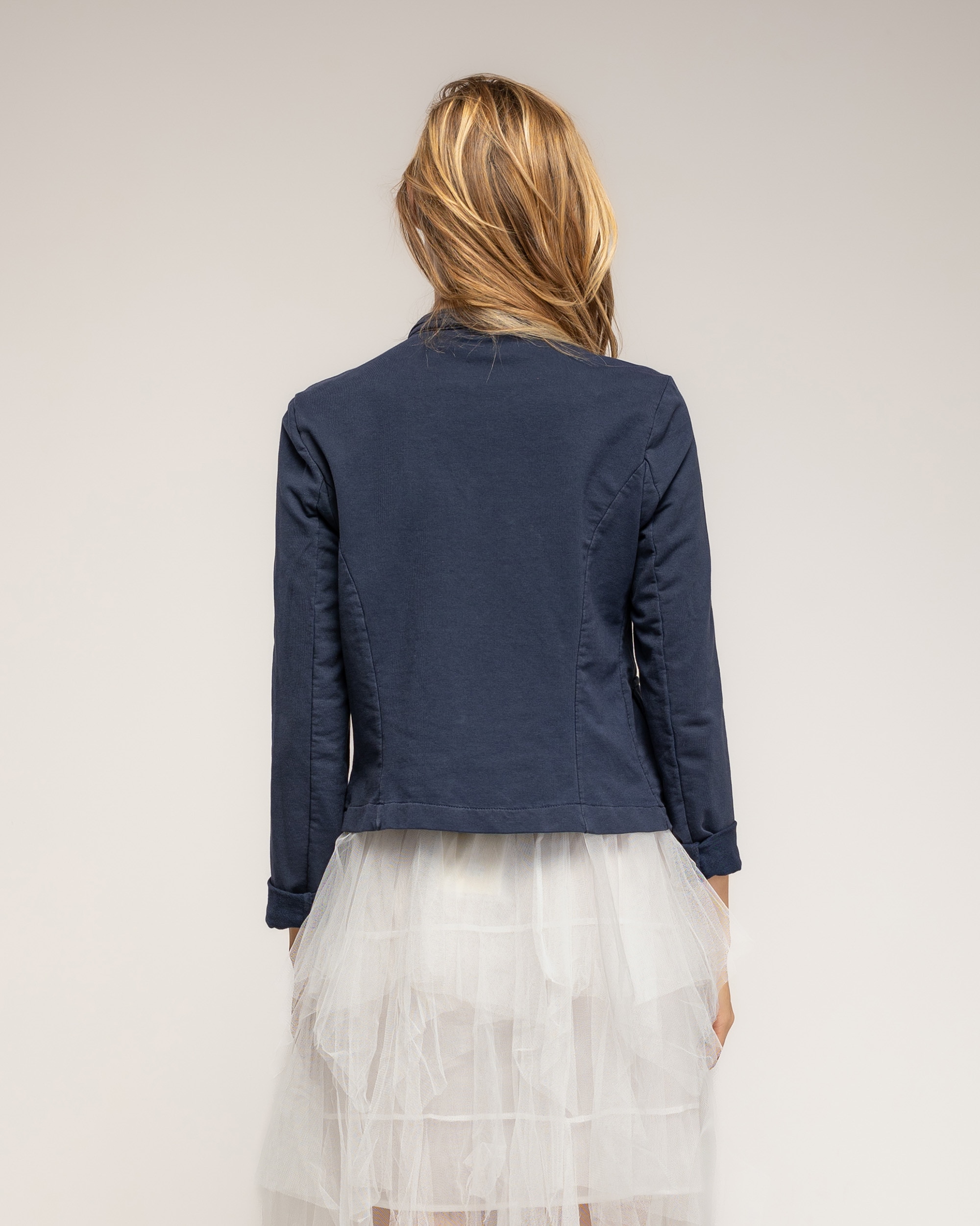 Chaqueta de mujer con cuello mao y doble botonadura - Tantra - Azul marino Azul marino-2