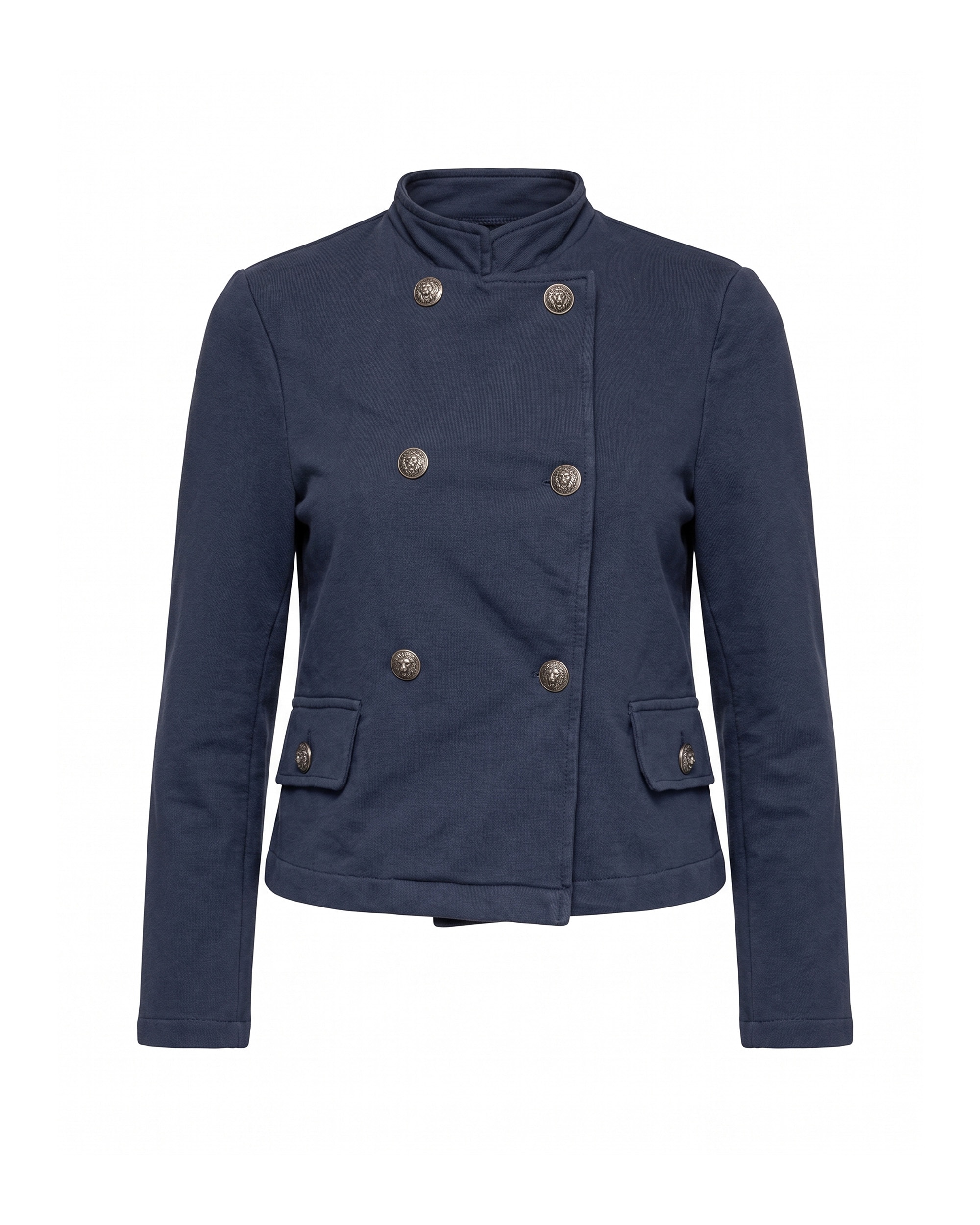 Chaqueta de mujer con cuello mao y doble botonadura - Tantra - Azul marino Azul marino-5