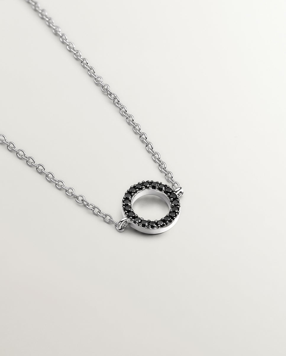 Pulsera de plata 925 con círculo de espinelas negras - Aristocrazy - Negro Negro-3