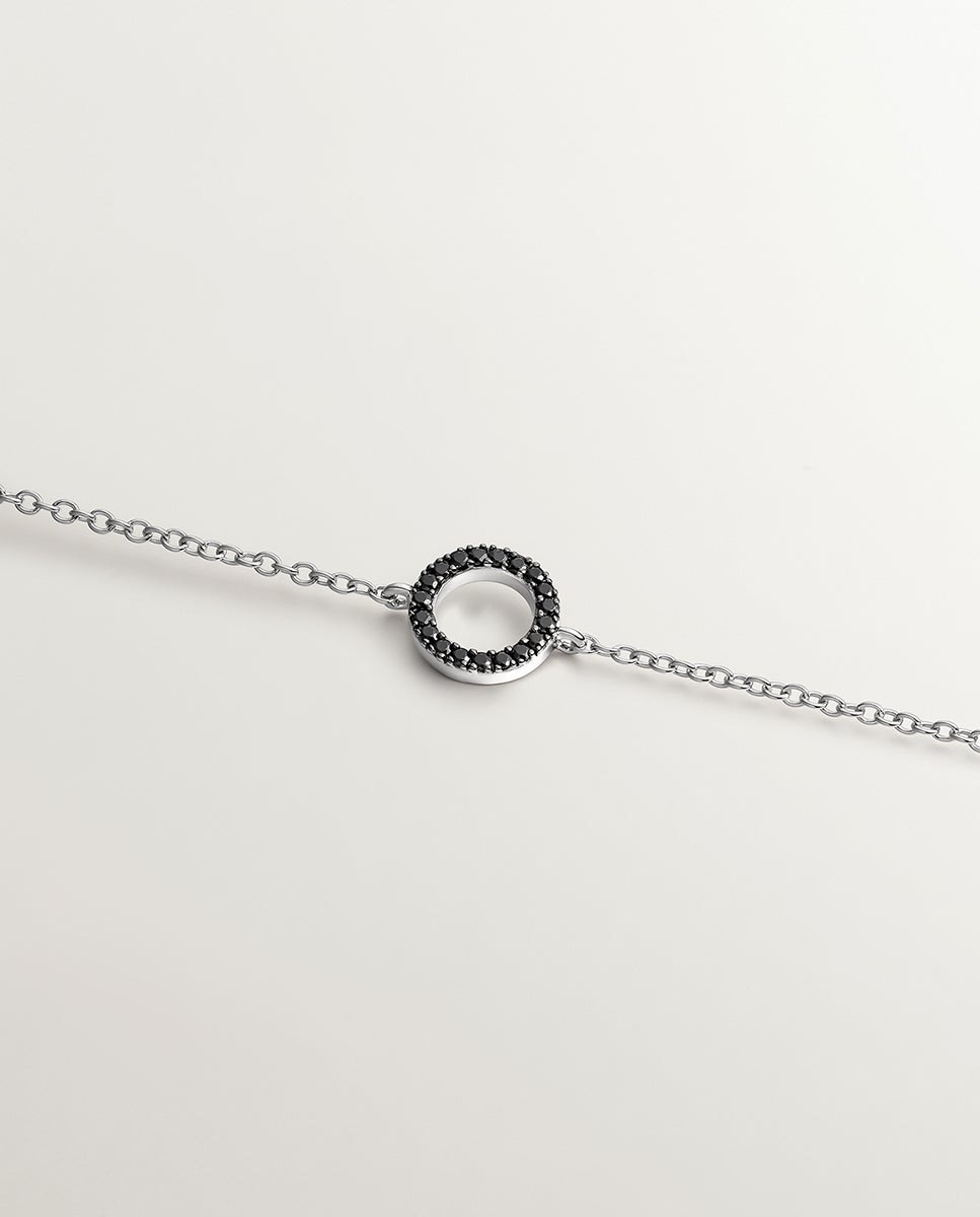 Pulsera de plata 925 con círculo de espinelas negras - Aristocrazy - Negro Negro-5