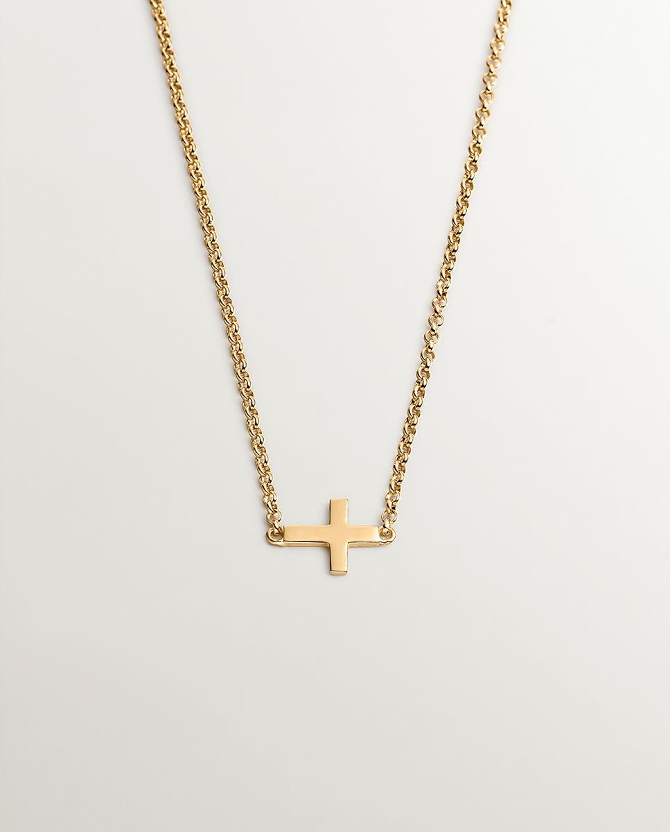 Imagen 0 de Colgante de plata 925 bañada en oro amarillo de 18k con cruz Oro
