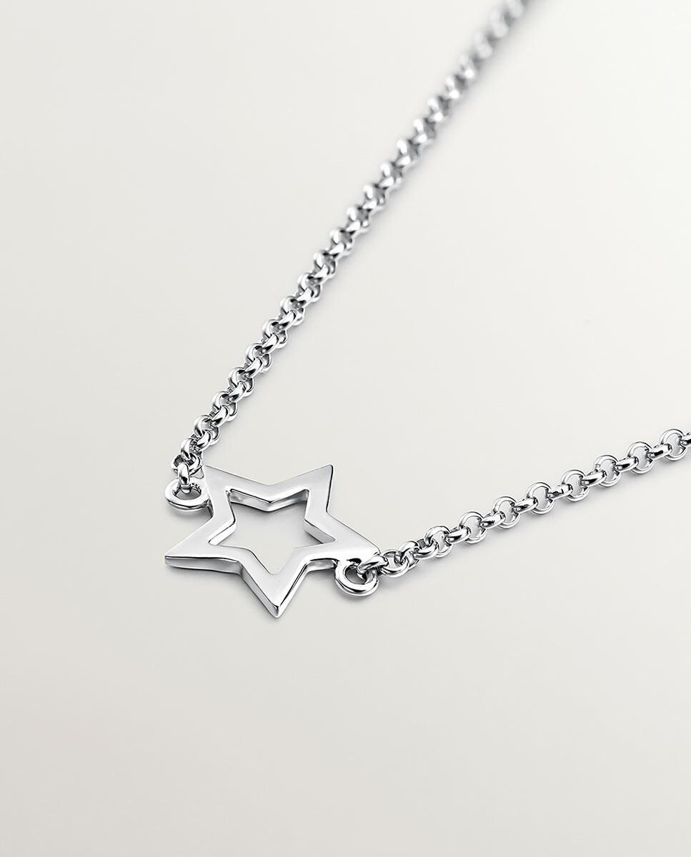 Pulsera de plata 925 con forma de estrella Plata-3