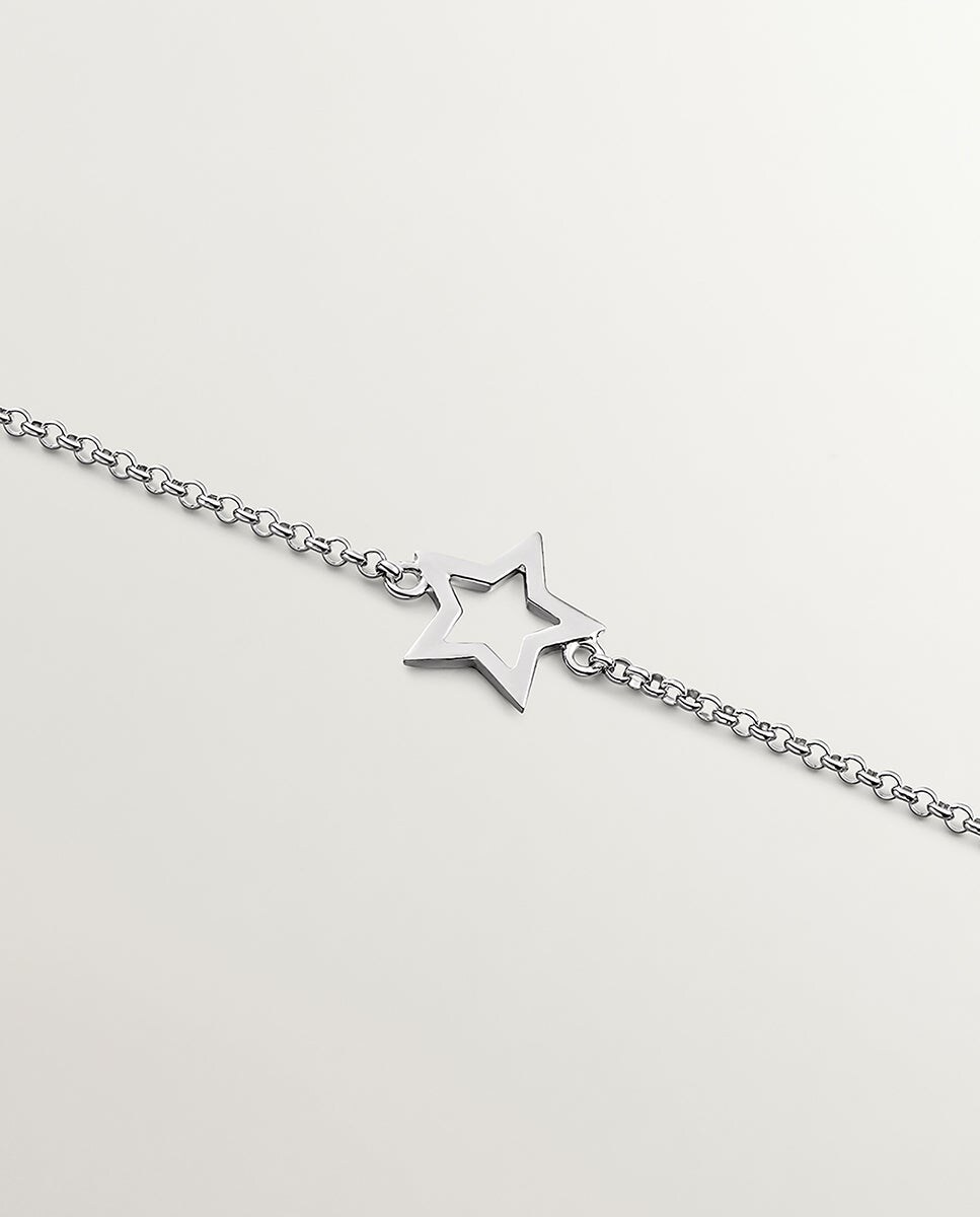 Pulsera de plata 925 con forma de estrella Plata-5