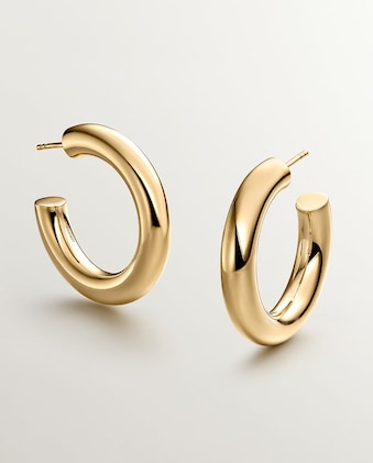 Caravanas Karvik Plata 925 Bañada En Oro 18K