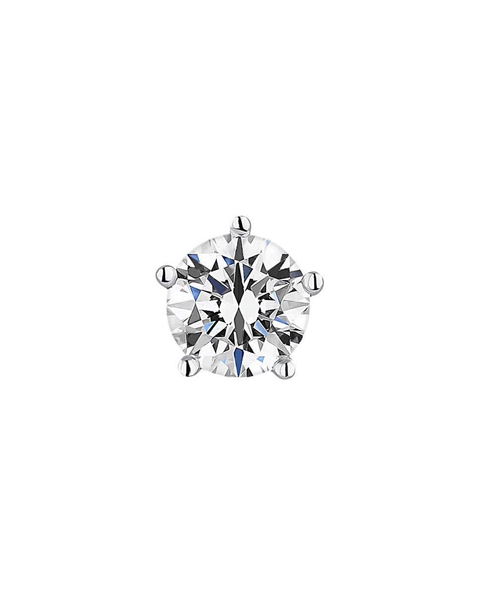 Imagen 0 de Pendiente individual Solitario de oro blanco y diamante de 0,15 cts Blanco