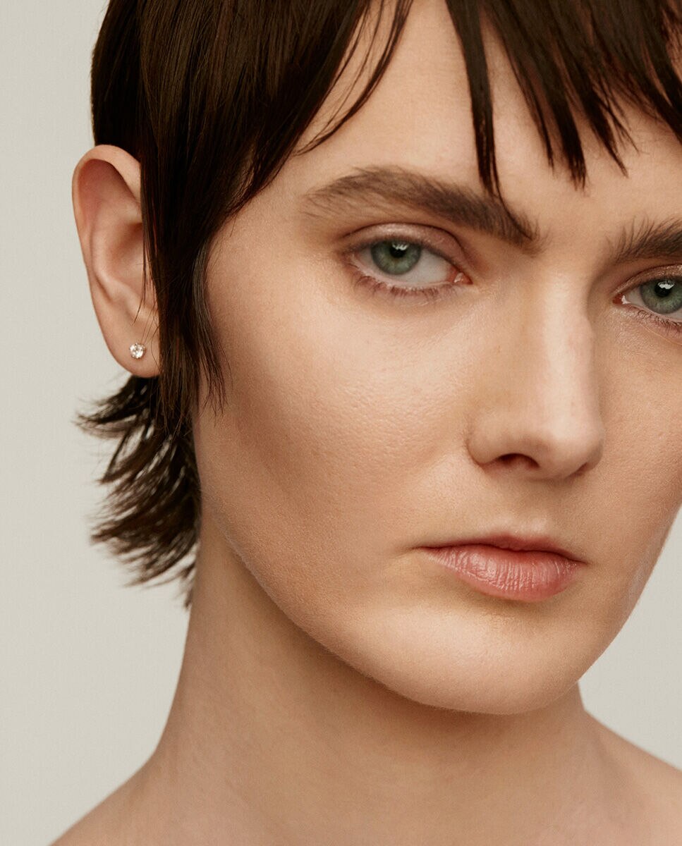 Pendiente individual Solitario de oro y diamante de 0,15 cts - Aristocrazy - Blanco Blanco-2