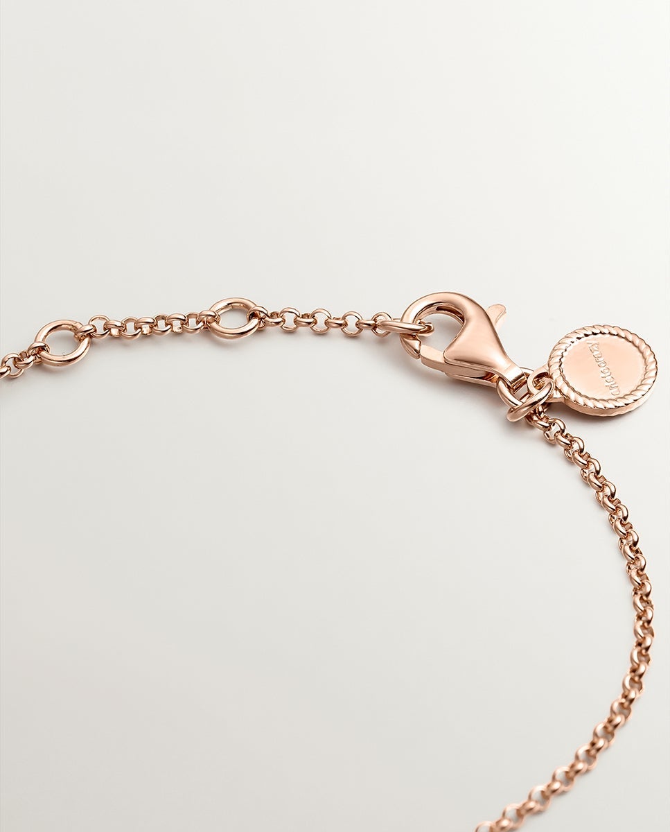 Pulsera de cadena plata 925 bañada en oro rosa de 18k y corazón de plata 925 - Aristocrazy - Plata Plata-7