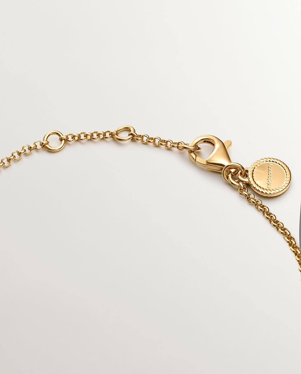 Pulsera de cadena de plata 925 bañada en oro amarillo de 18k con caña de bambú - Aristocrazy - Dorado Dorado-7