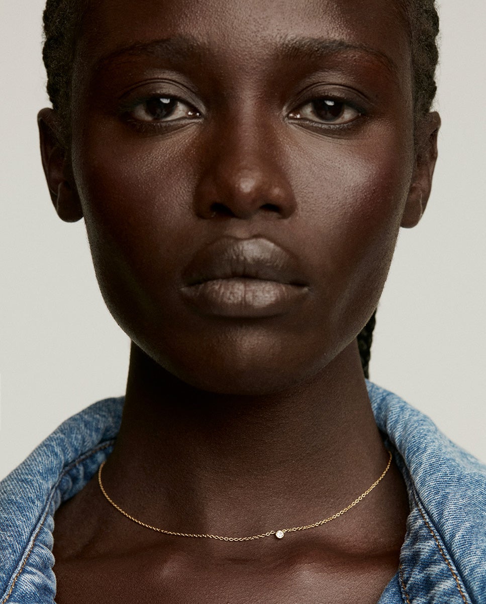 Colgante solitario de plata 925 bañada en oro amarillo de 18k con topacio - Aristocrazy - Blanco Blanco-4