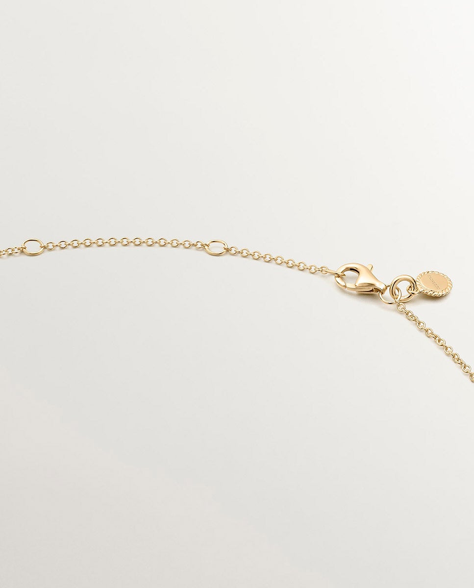 Colgante solitario de plata 925 bañada en oro amarillo de 18k con topacio - Aristocrazy - Blanco Blanco-5