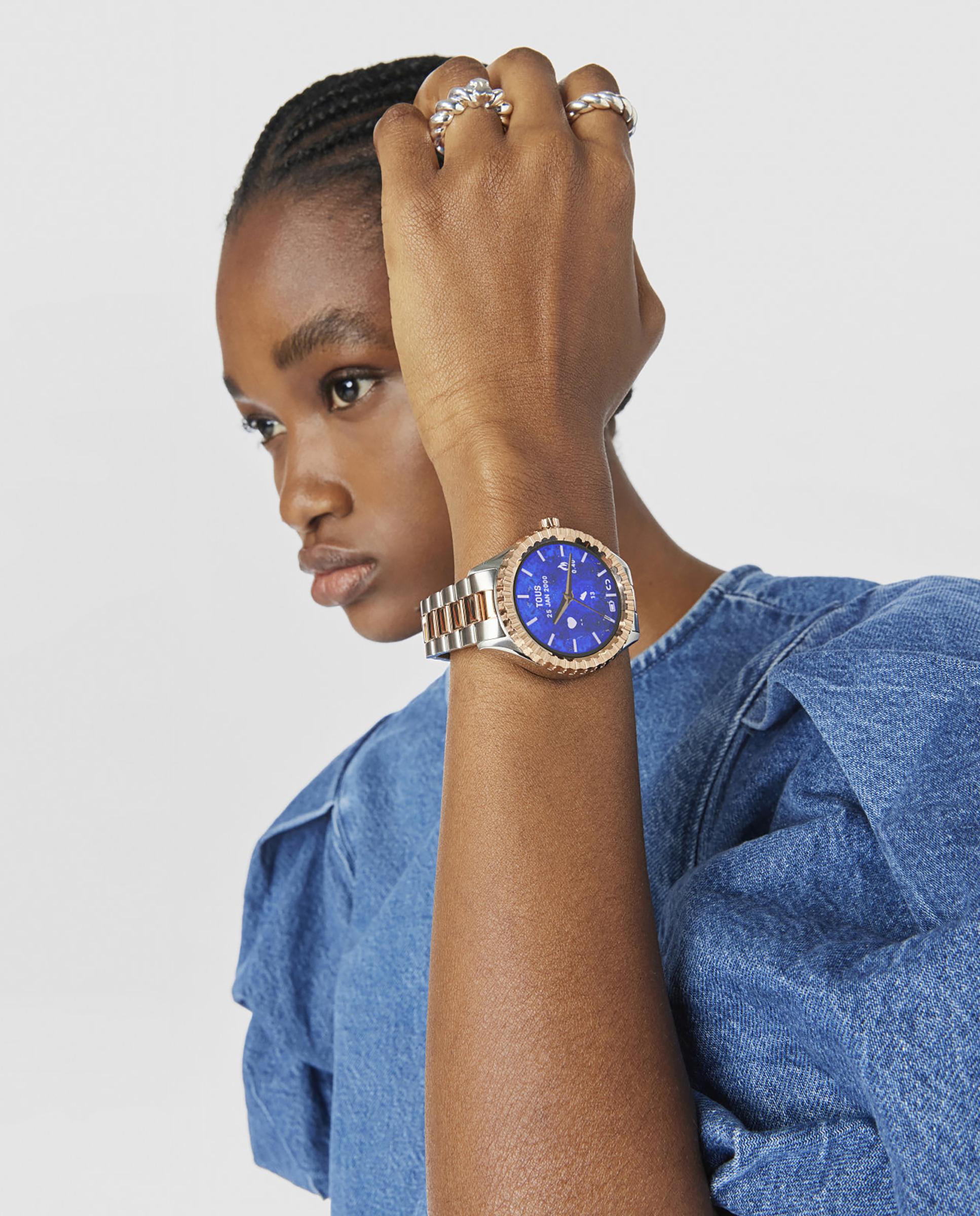 Smartwatch T-bear Connect com Bracelete de Aço e Aço Ip em Rosa Crómio / Dourado-5