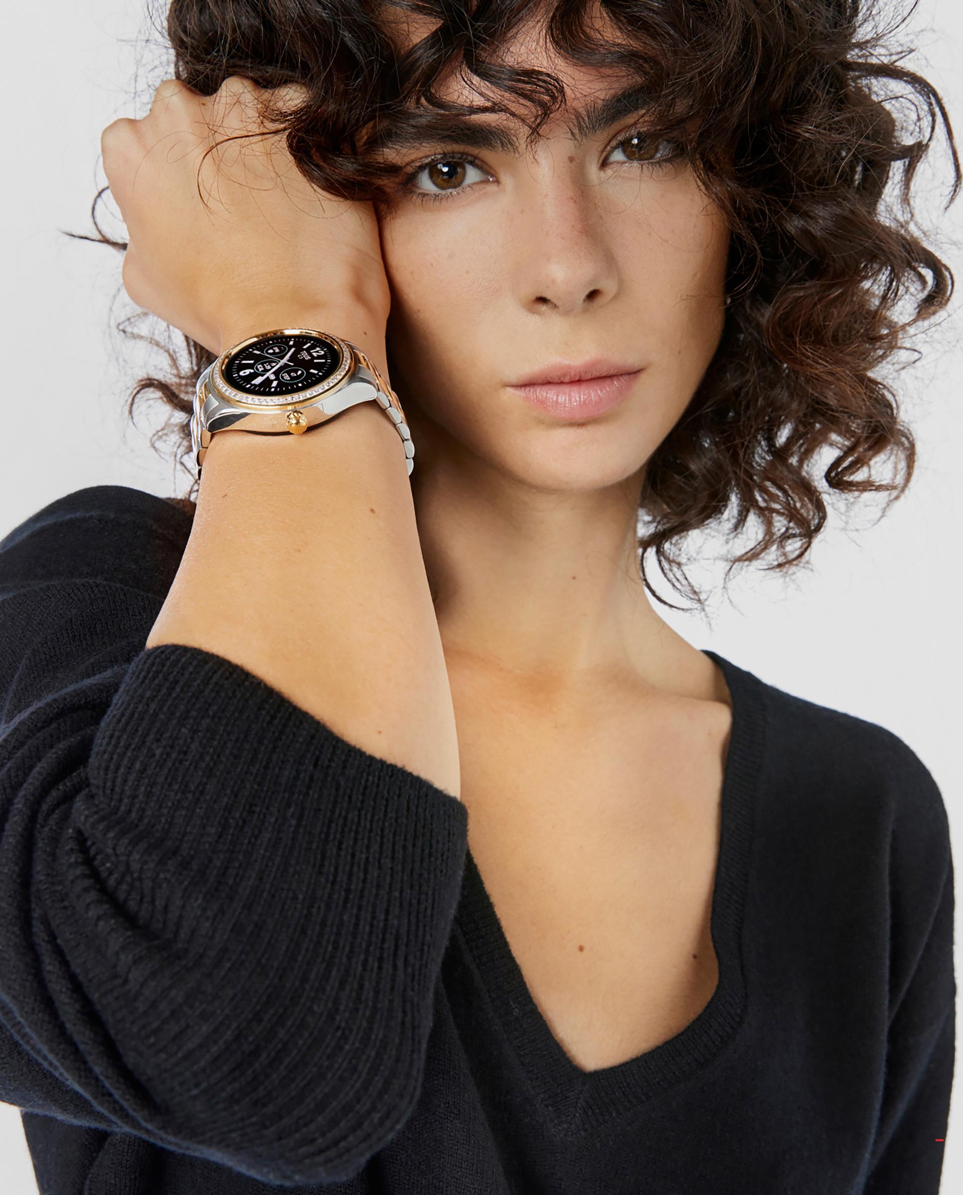Smartwatch T-shine Connect com Bracelete de Aço e Zircônias Brancas Multicolor-4