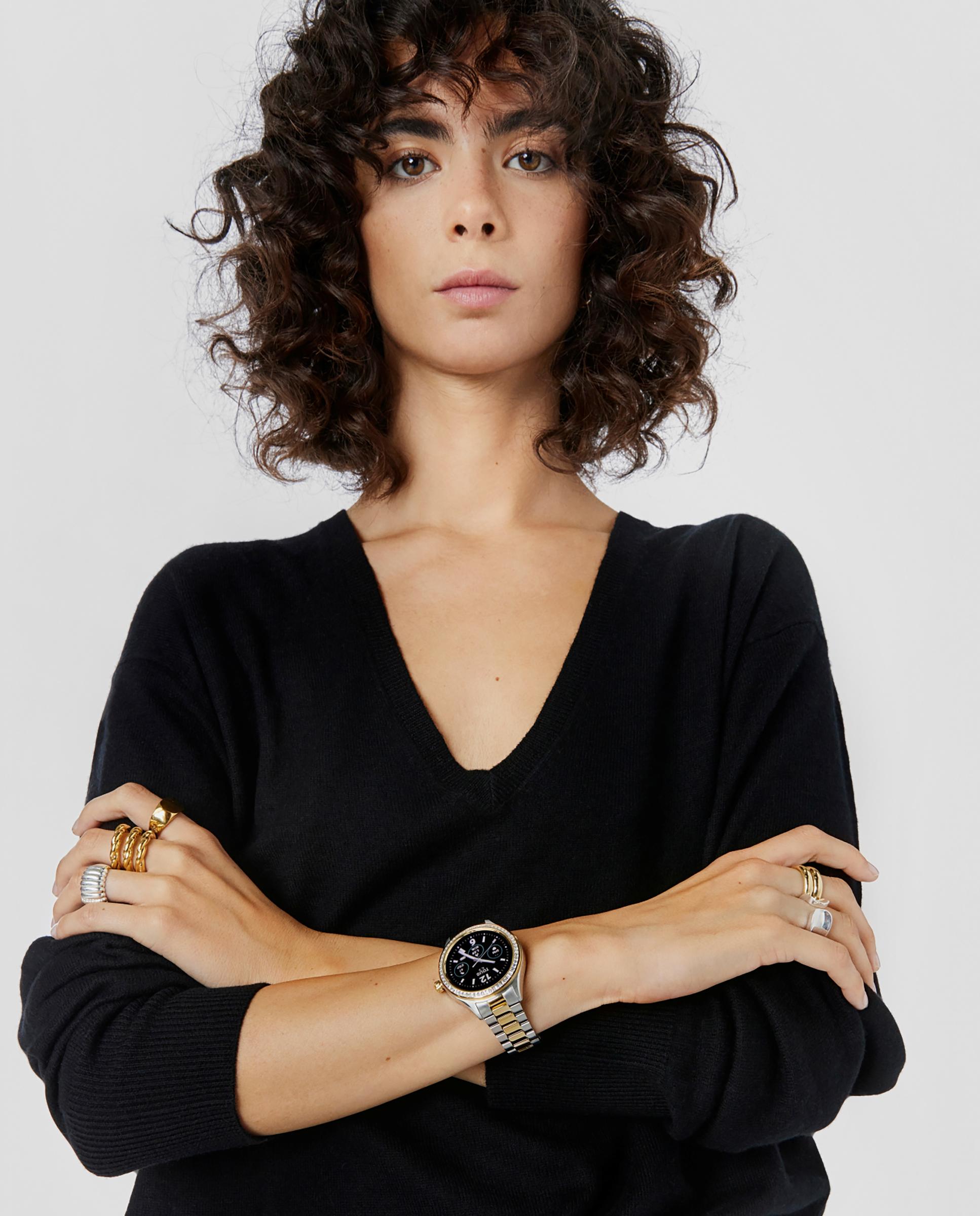 Smartwatch T-shine Connect com Bracelete de Aço e Zircônias Brancas Multicolor-6