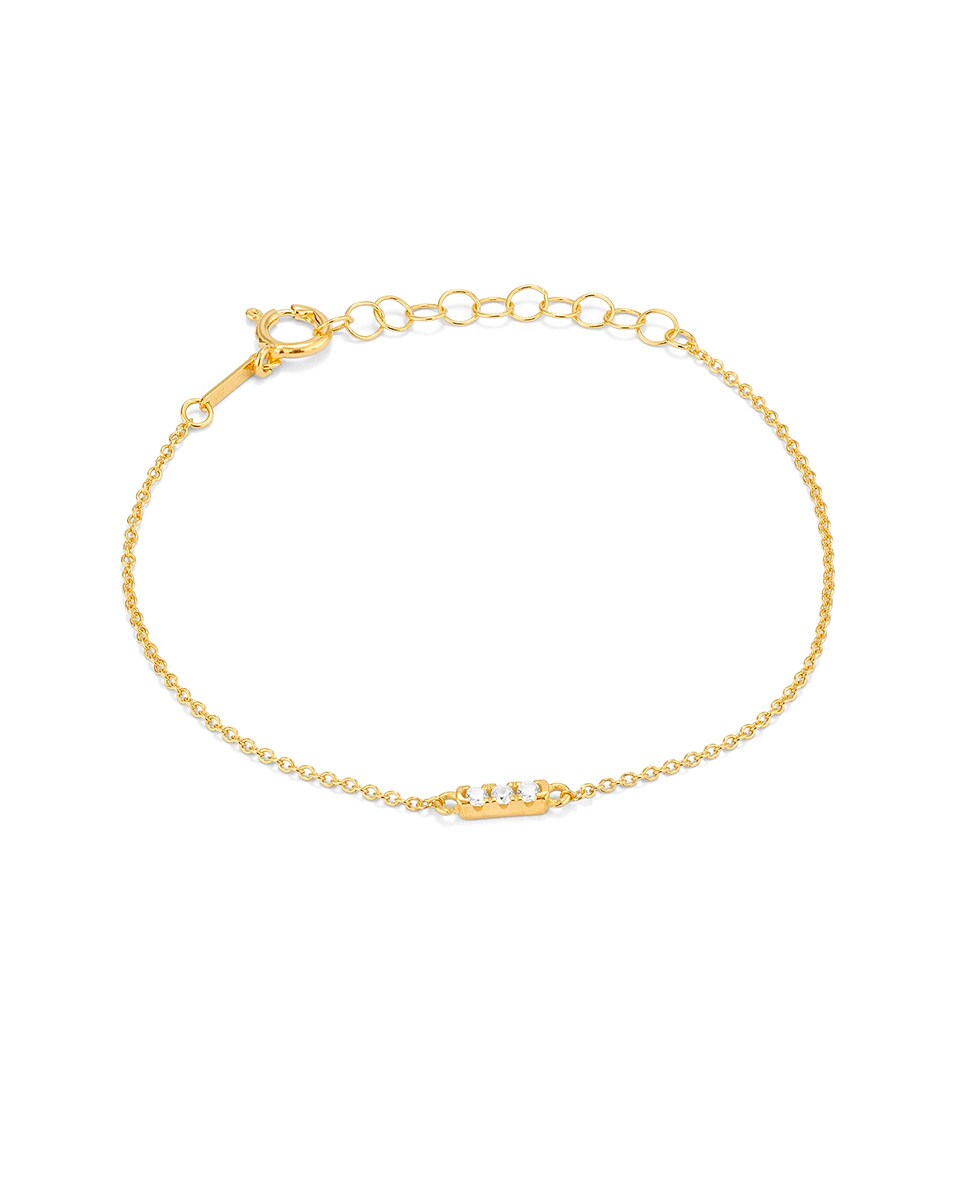 Pulsera Basics de plata dorada Blanco-1