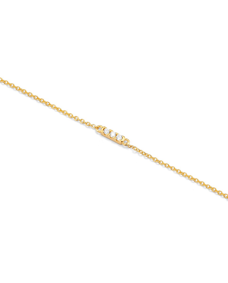 Pulsera Basics de plata dorada Blanco-3