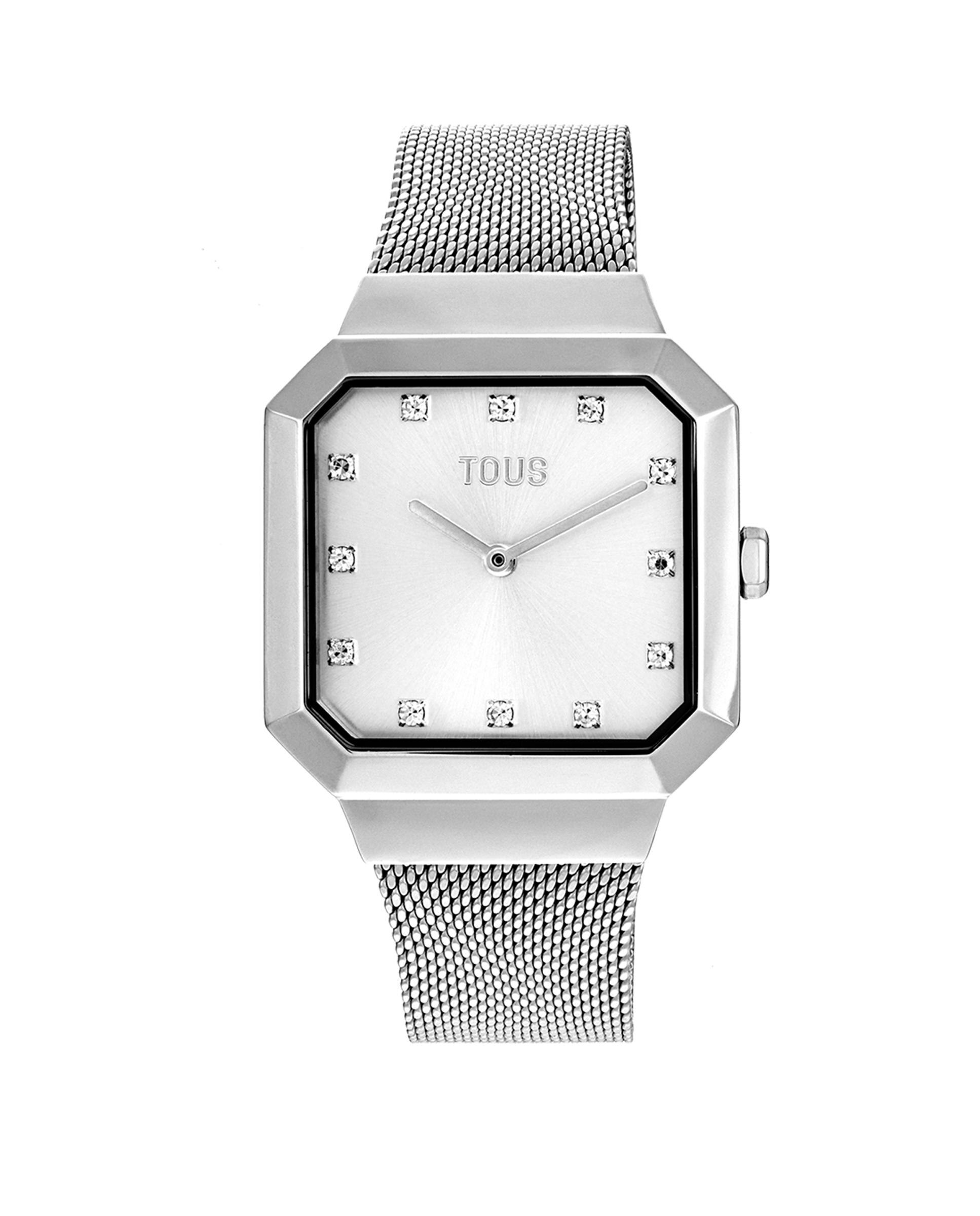 Relógio Analógico Karat Squared com Bracelete de Aço Prata-1