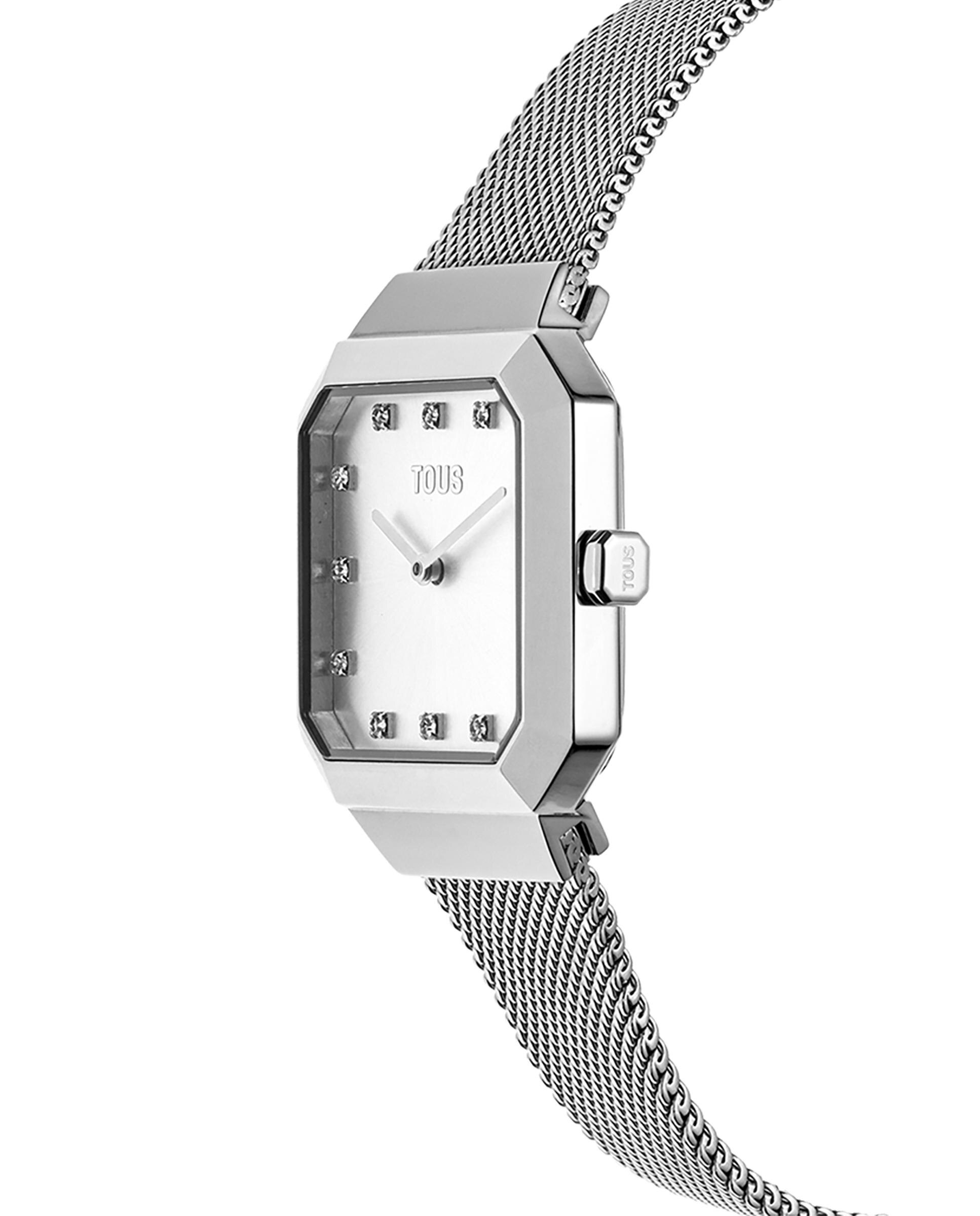 Relógio Analógico Karat Squared com Bracelete de Aço Prata-2