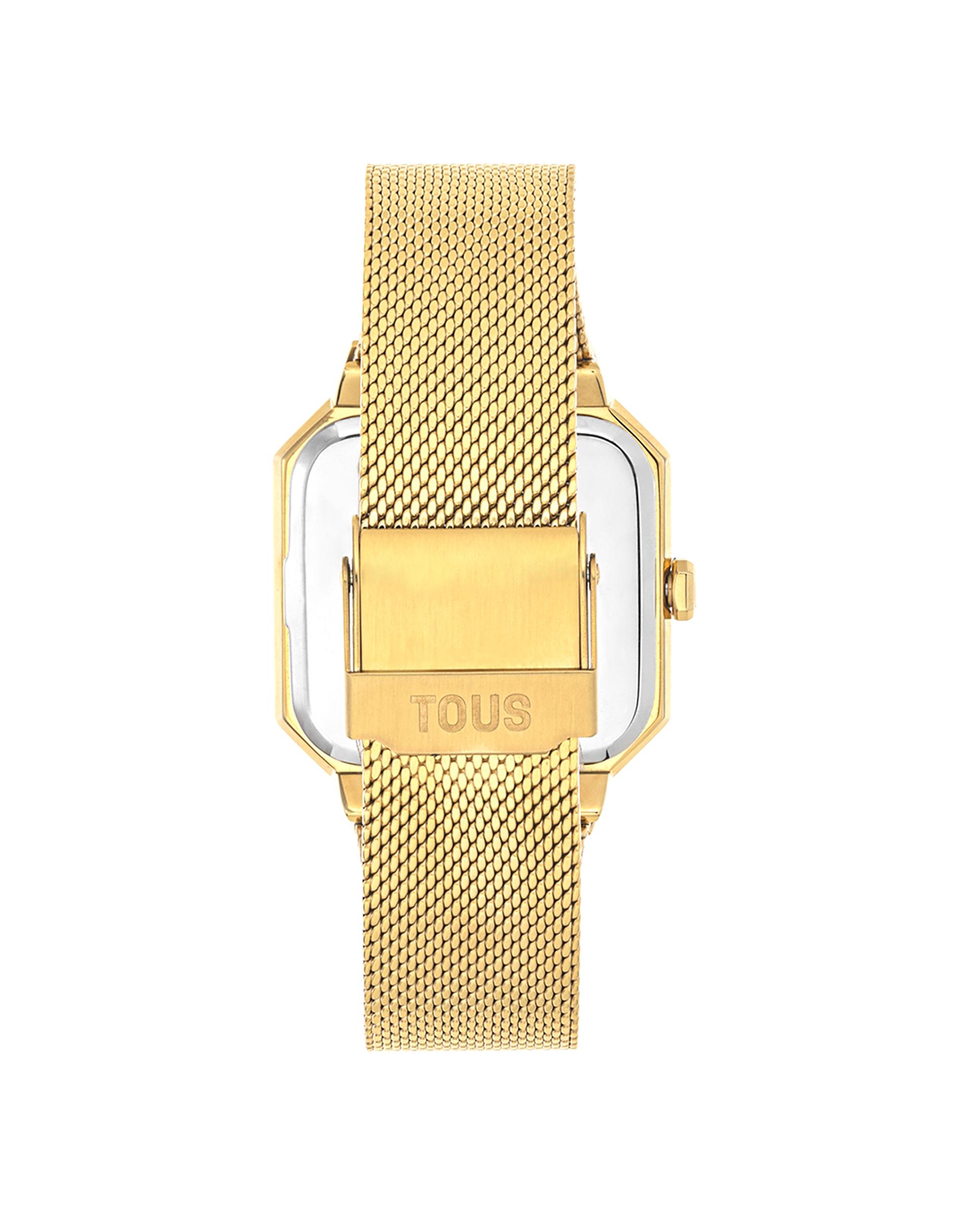 Relógio Analógico Karat Squared com Bracelete de Aço Ipg em Dourado Ouro-3