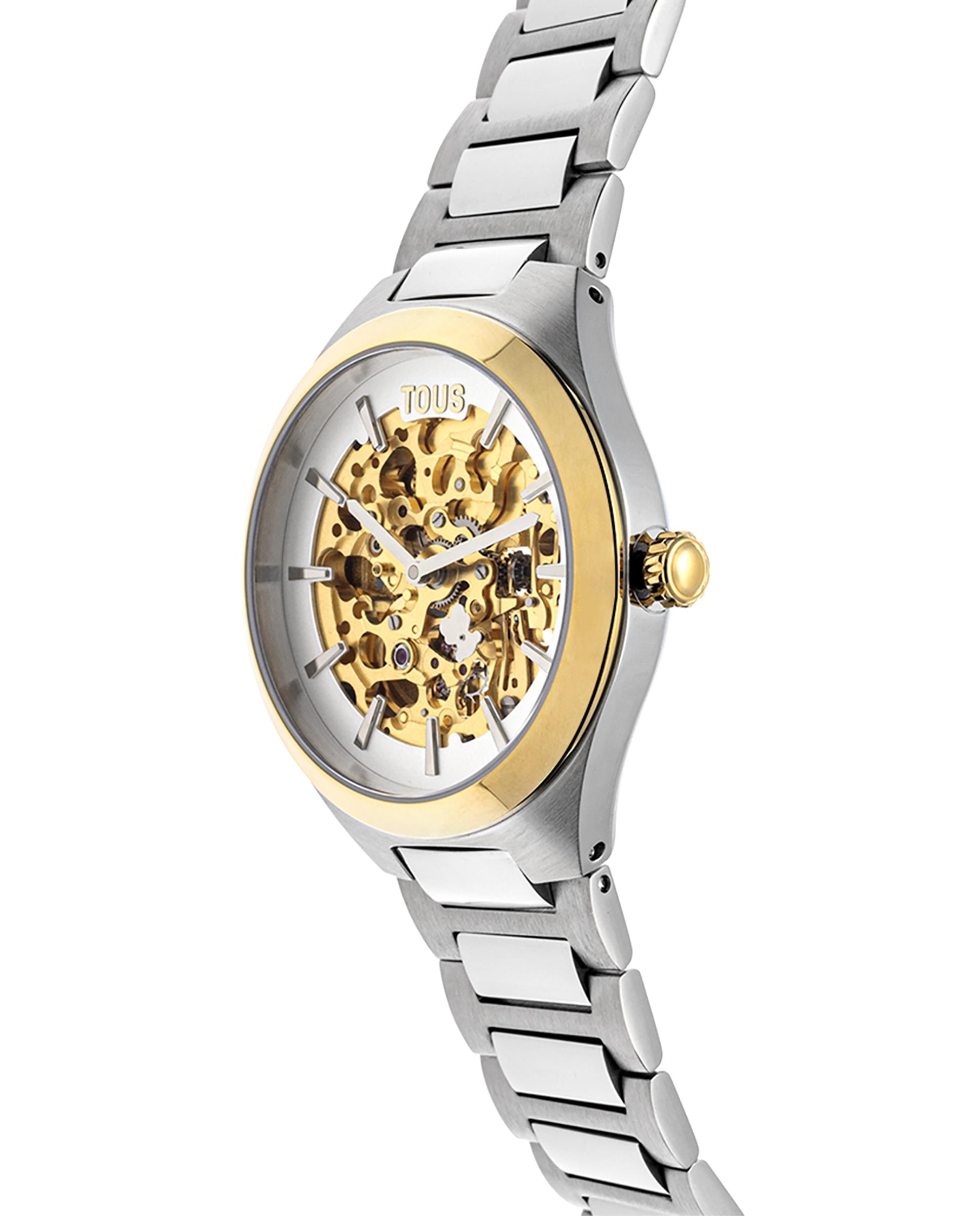 Relógio Automático Karat Round de Aço Ipg Dourado e Bracelete de Aço Dourado-2