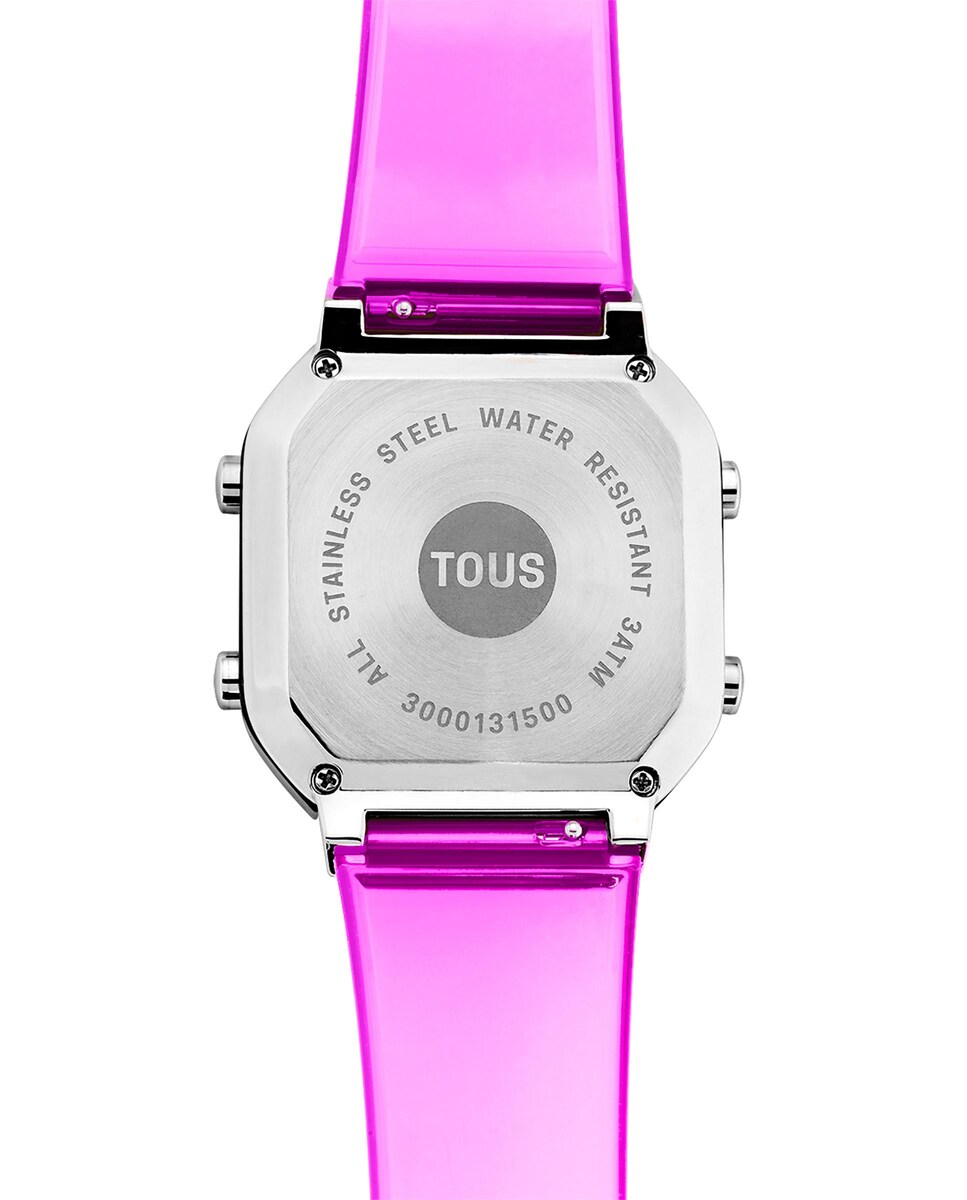 Reloj de mujer D-Bear Fresh digital de policarbonato fucsia y