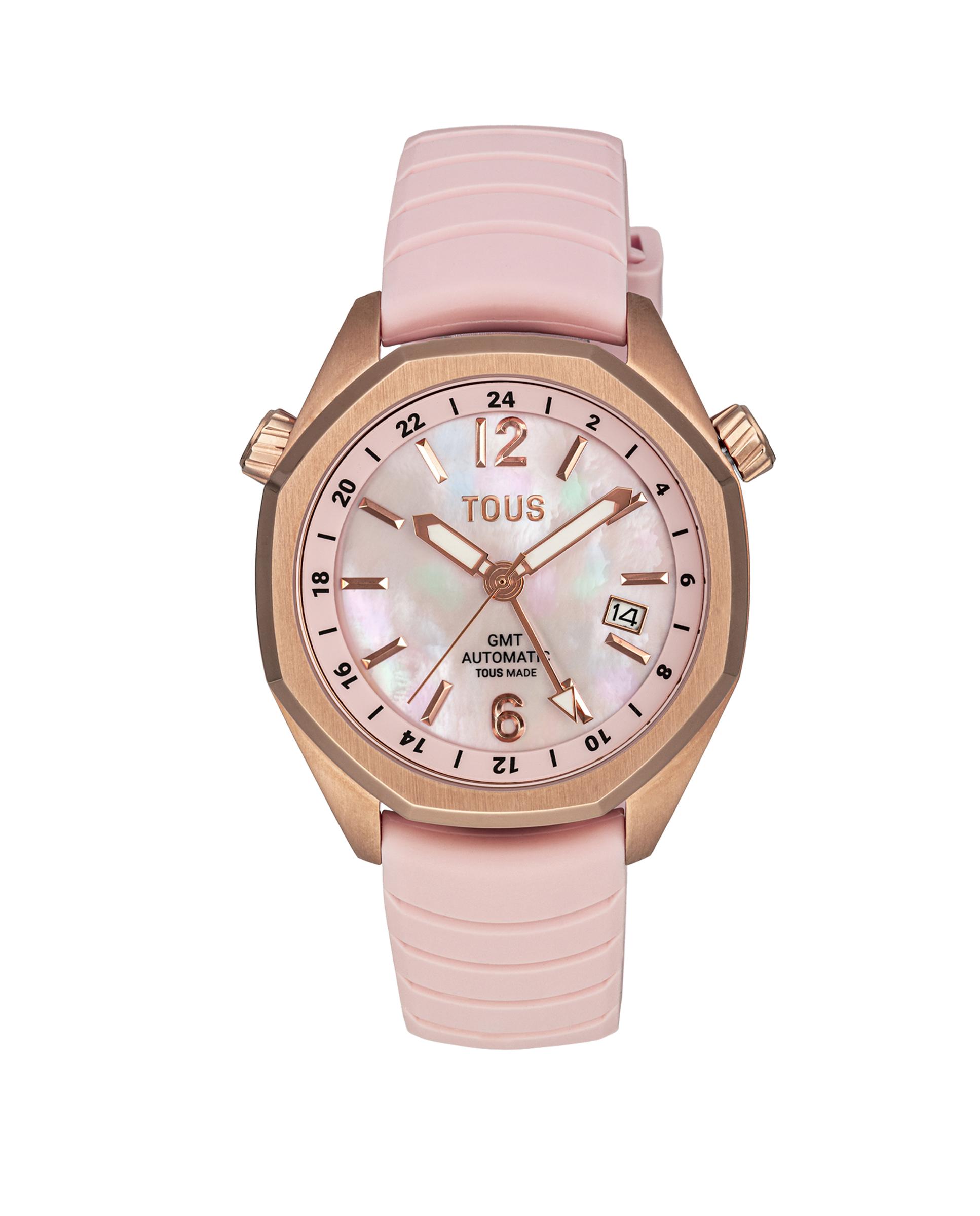 Reloj automático de mujer now analógico con correa de silicona - Tous - Rosa Rosa-1
