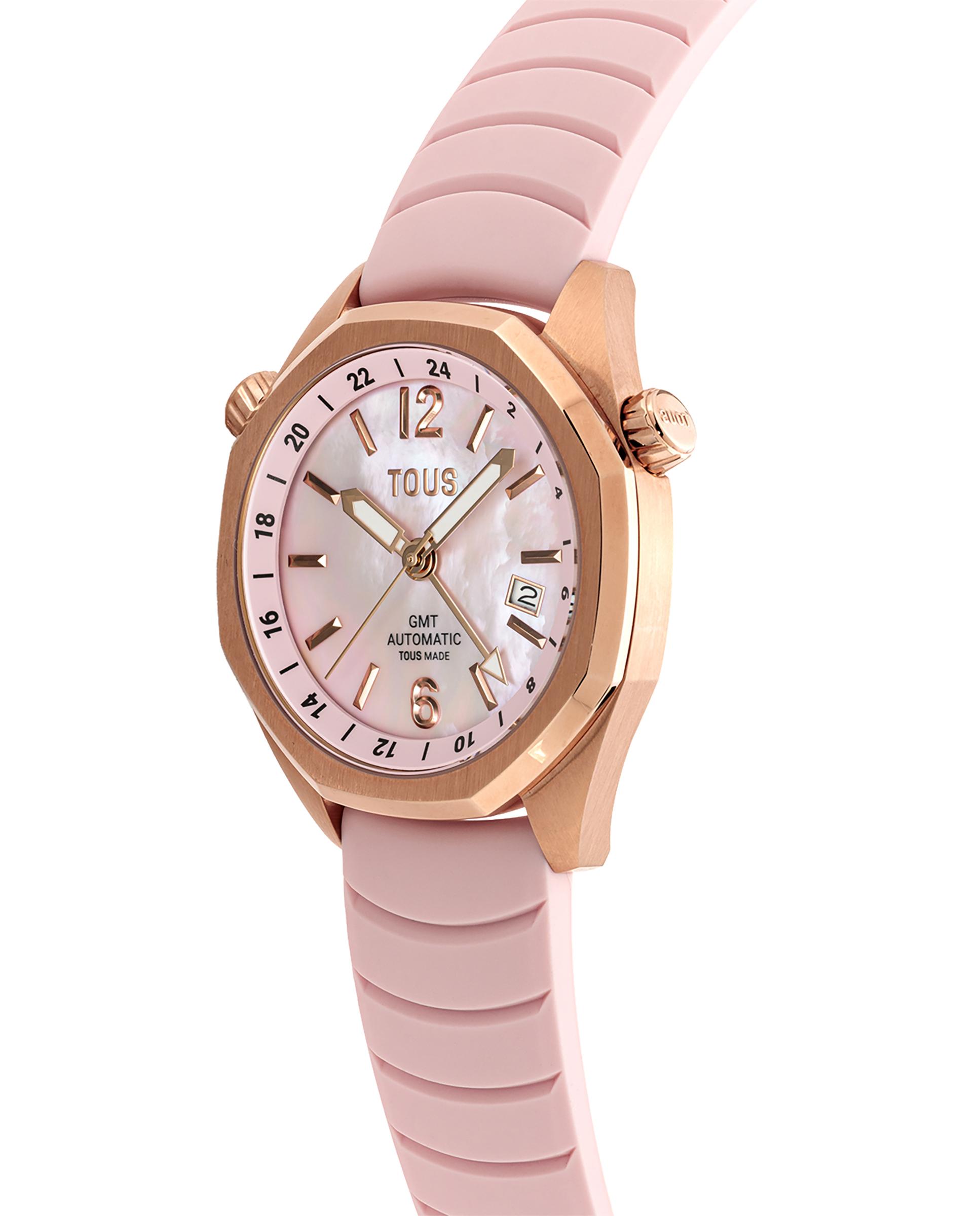 Reloj automático de mujer now analógico con correa de silicona - Tous - Rosa Rosa-2