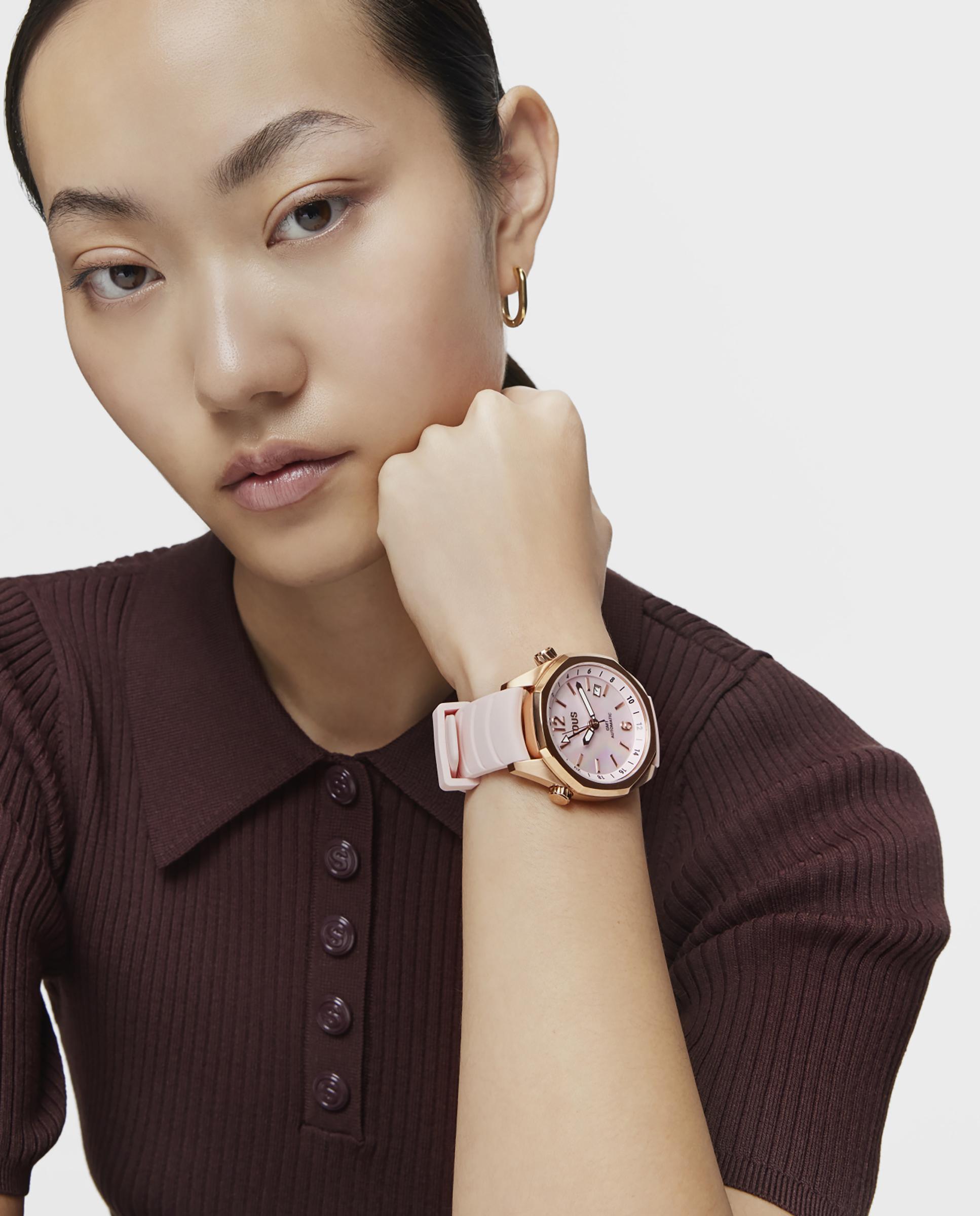 Reloj automático de mujer now analógico con correa de silicona - Tous - Rosa Rosa-5