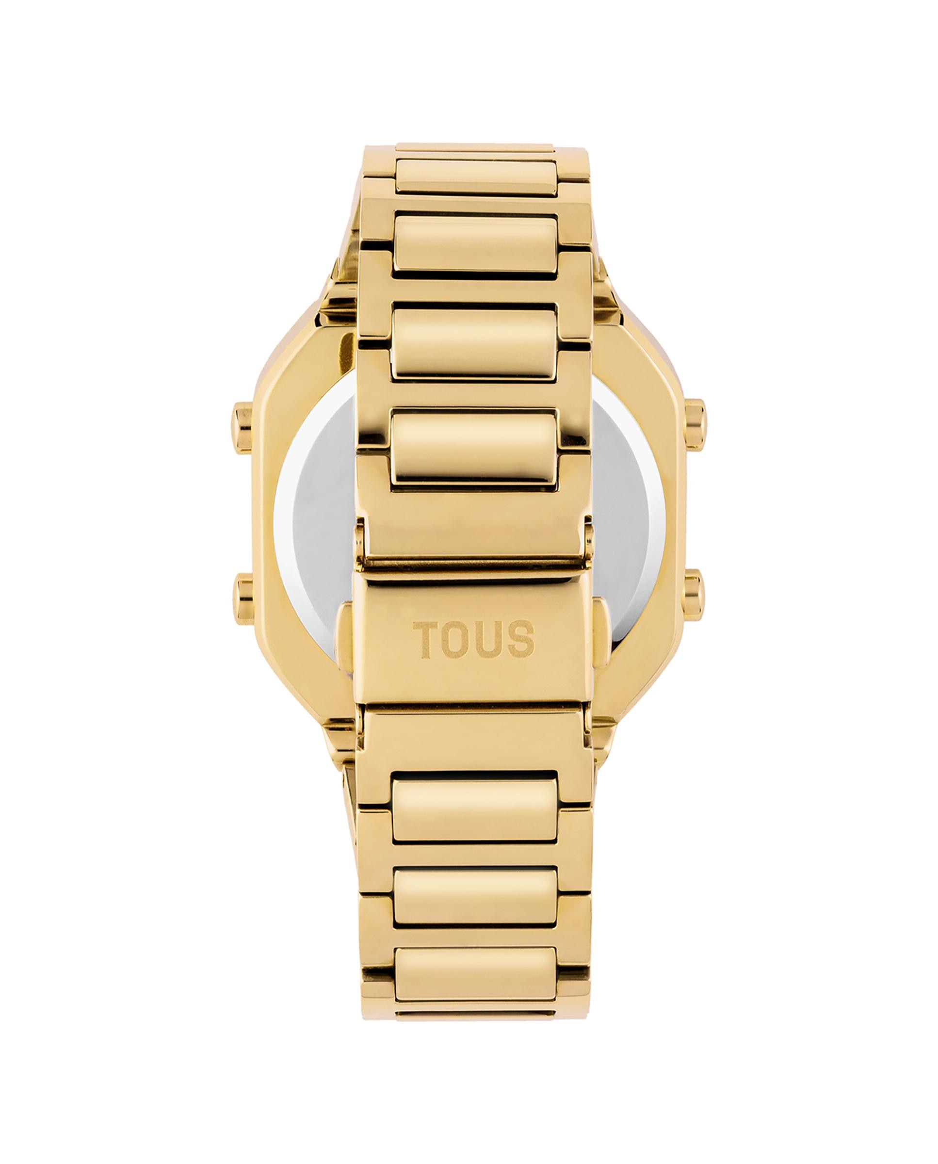 Relógio Digital D-bear com Bracelete de Aço Ipg em Dourado Ouro-3