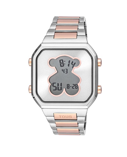 Imagen 0 de Reloj digital de mujer D-BEAR con brazalete de acero SS y acero IPRG rosado